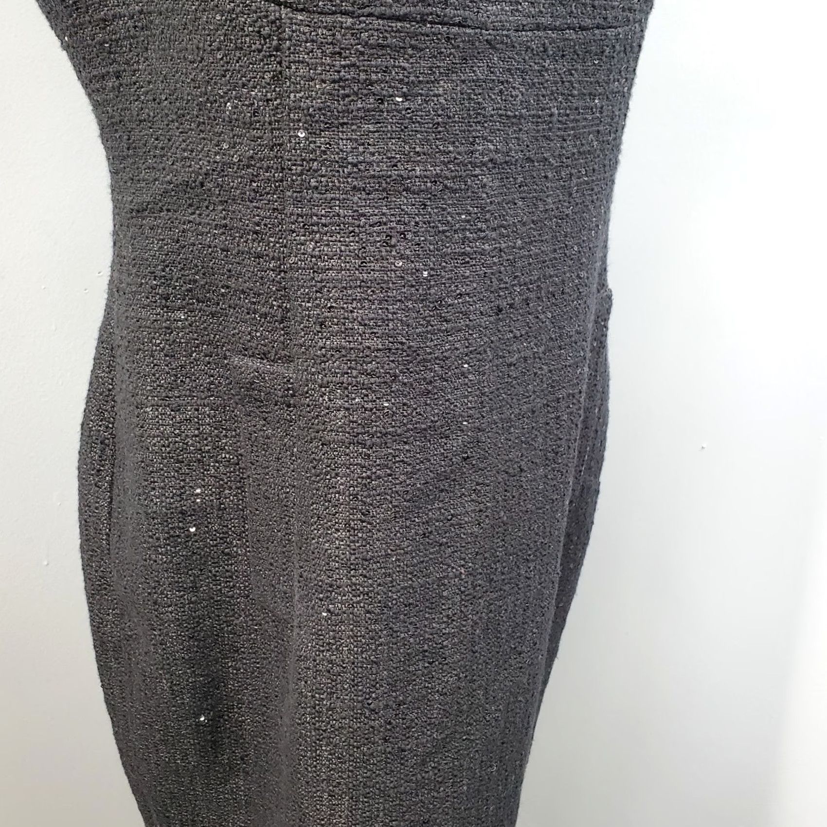 Anne Klein Anne Klein Sheath Dress Womens Size 8 Black Sleeveless Sequin Tweed Boucle Midi Dress Size M / US 6-8 / IT 42-44 - 7 Thumbnail