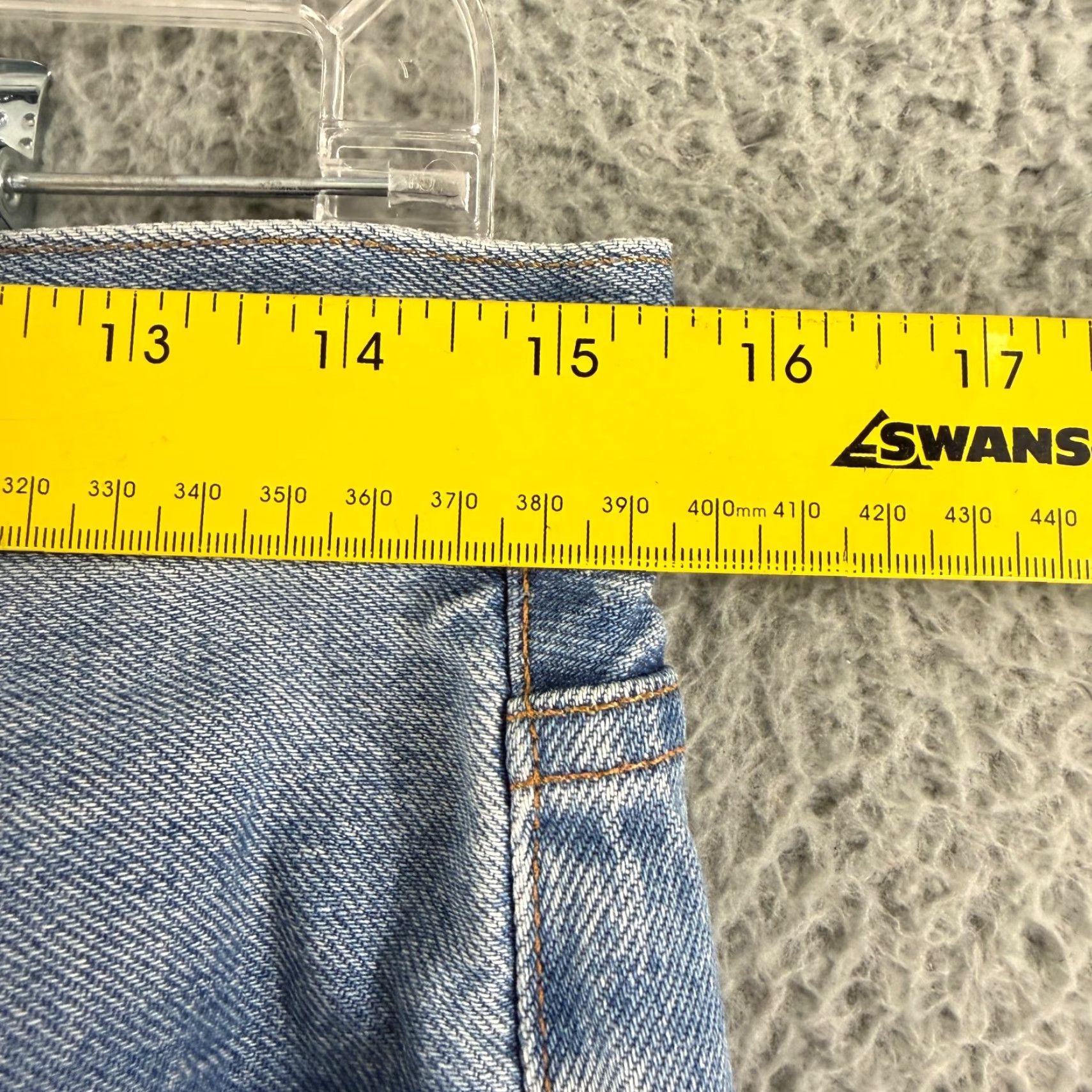 Vintage NoEnd Denim High Rise Straight Crop Jeans Womens Size 29 Blue Frayed Hem USA Made Size 29" - 5 Thumbnail