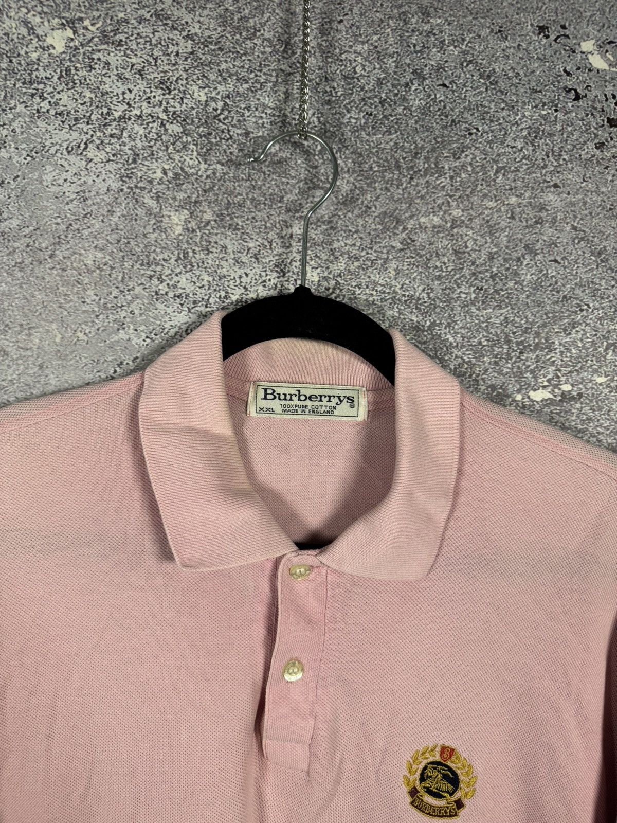 Burberry × Vintage Vintage Burberrys Pink Logos Polos 2XLarge Oldmoney Size US XXL / EU 58 / 5 - 4 Thumbnail