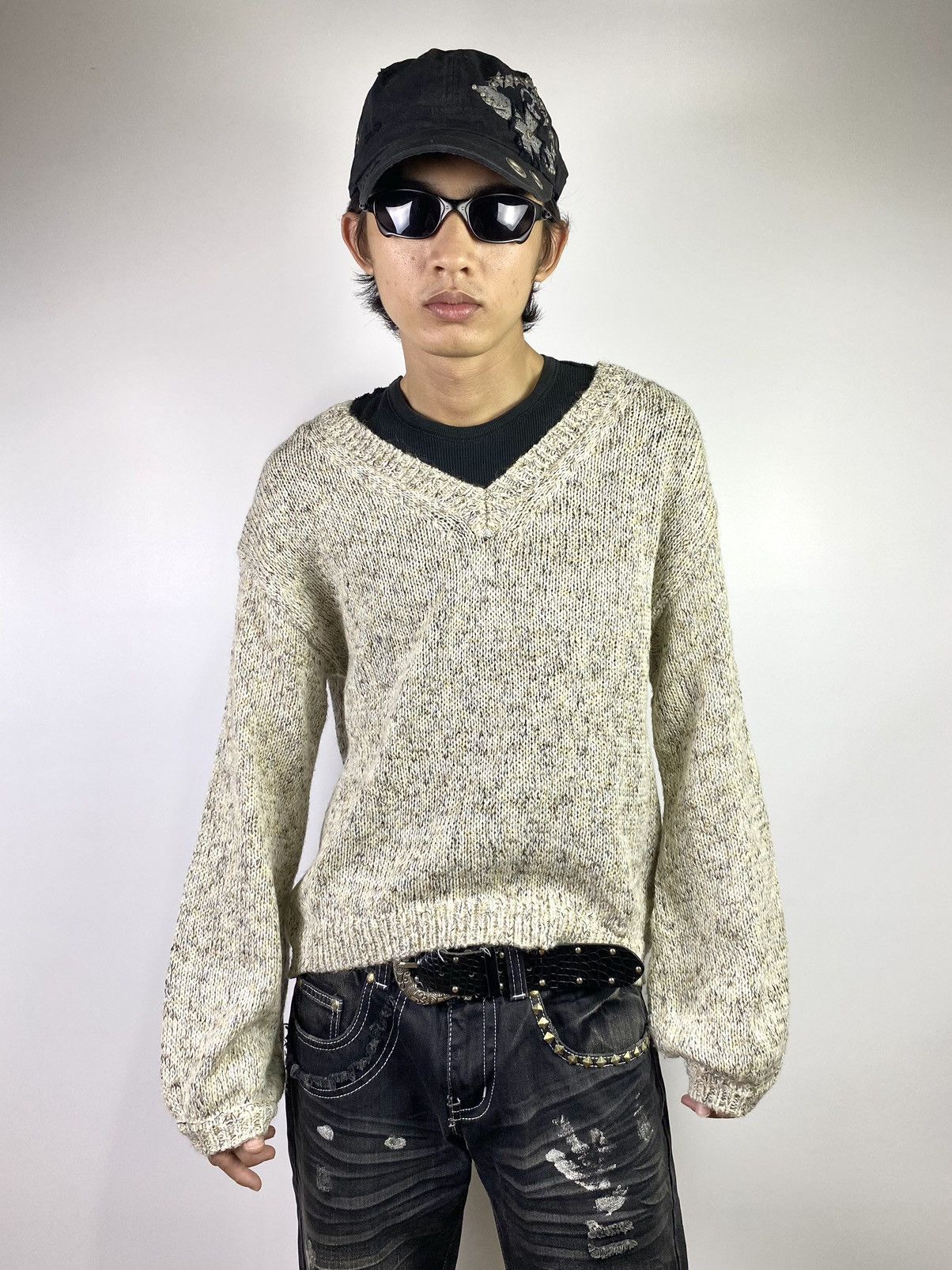 If Six Was Nine × Japanese Brand × Le Grande Bleu (L.G.B.) GOA knitted baloon natural vintage style Size US M / EU 48-50 / 2 - 14 Thumbnail
