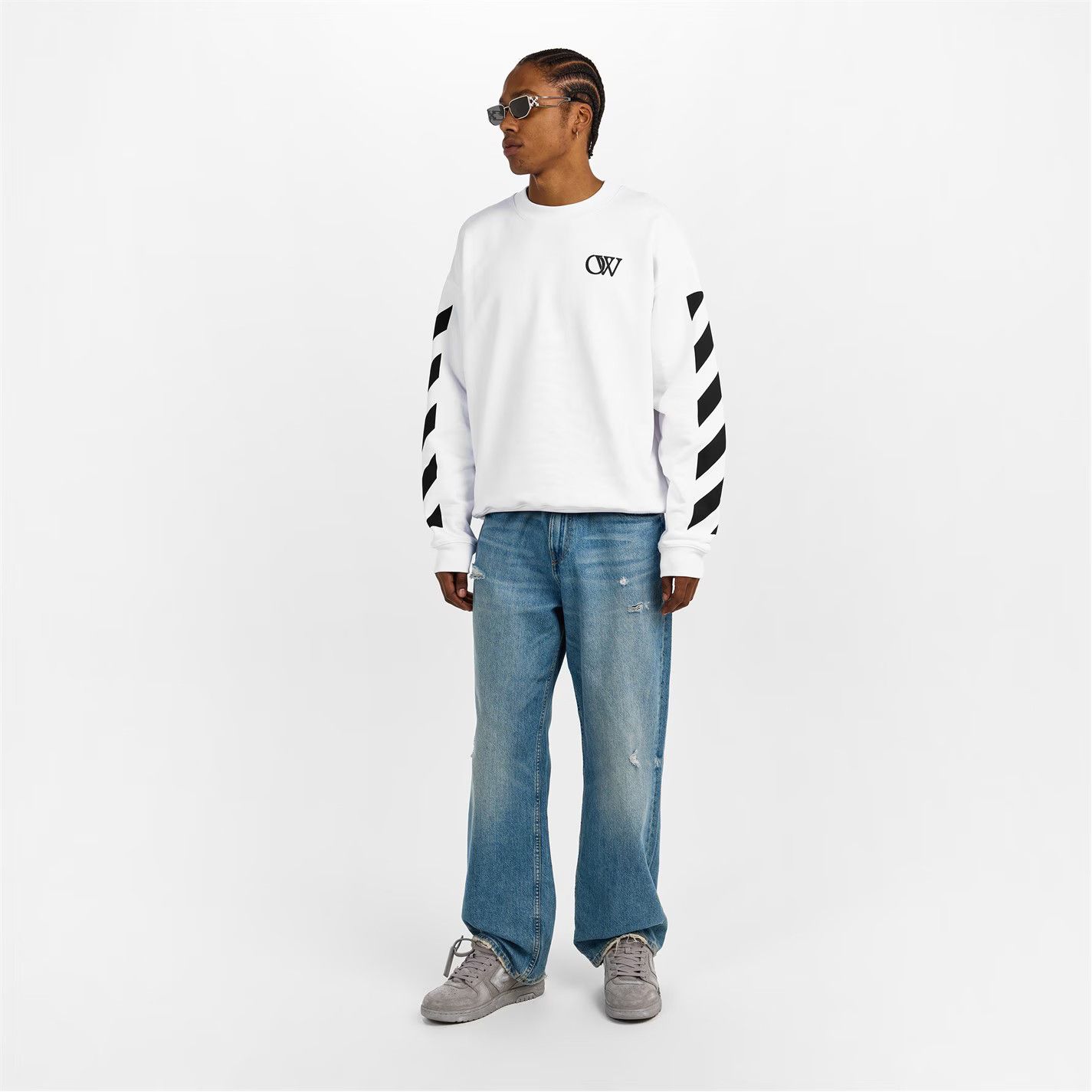 Off-White o1g2r1mq0226 Skate Crew Sweatshirt In White Size US XS / EU 42 / 0 - 5 Thumbnail