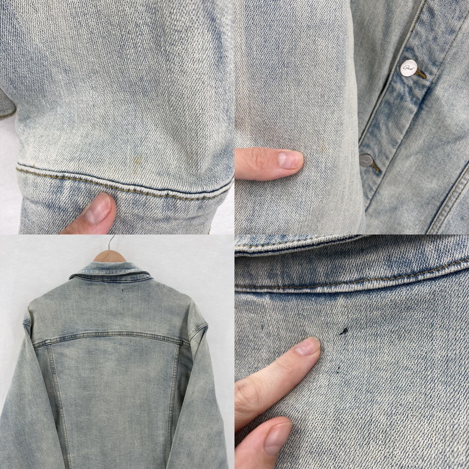 Vintage VINTAGE Ghost Lifestyle Denim Jacket Mens 2XL Light Wash Denim Trucker Limited Edition Size US XXL / EU 58 / 5 - 9 Thumbnail