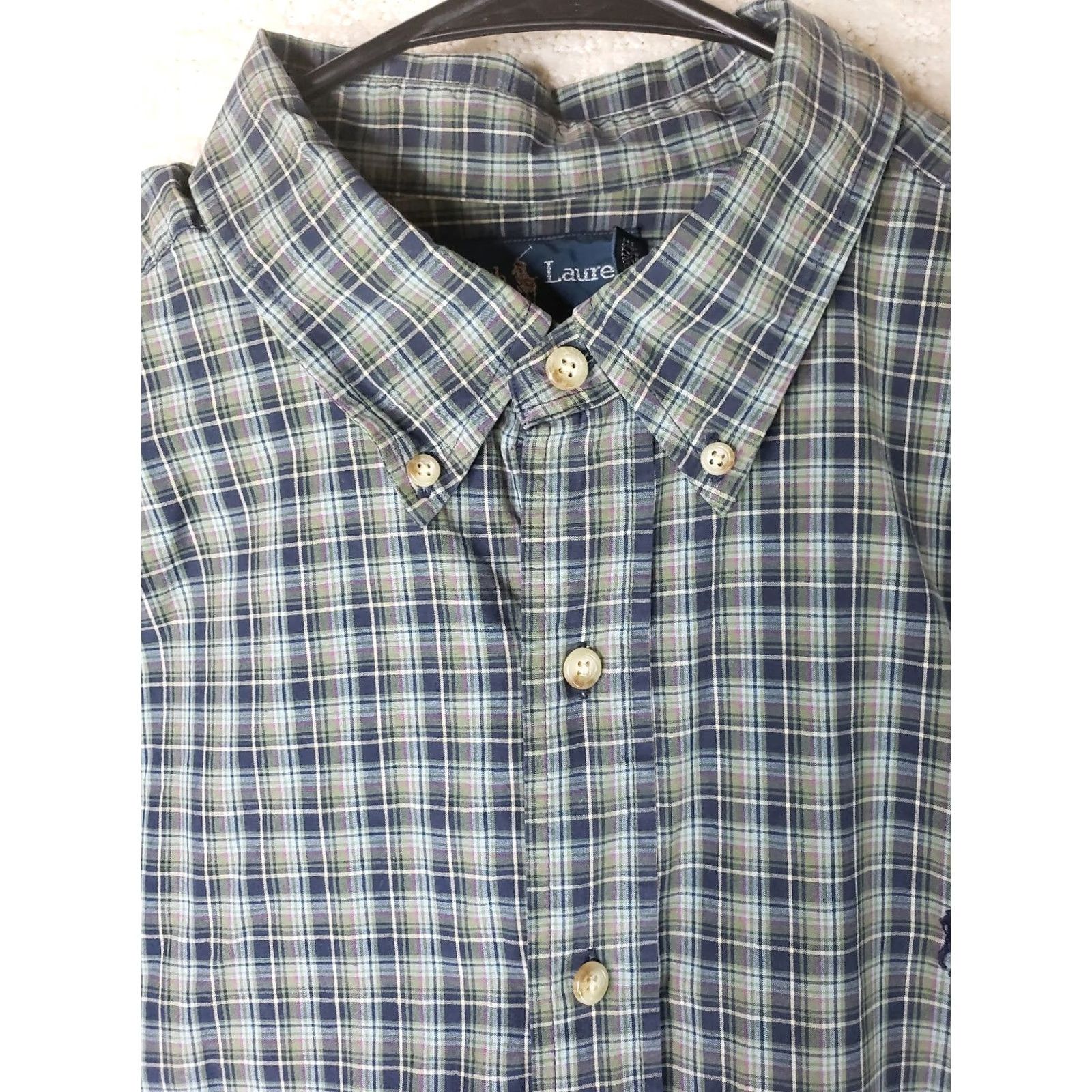 Ralph Lauren Ralph Lauren Shirt Button-Up Plaid Green Blue Cotton Pony Preppy Mens Large Regular Fit XL Size US XL / EU 56 / 4 - 5 Thumbnail