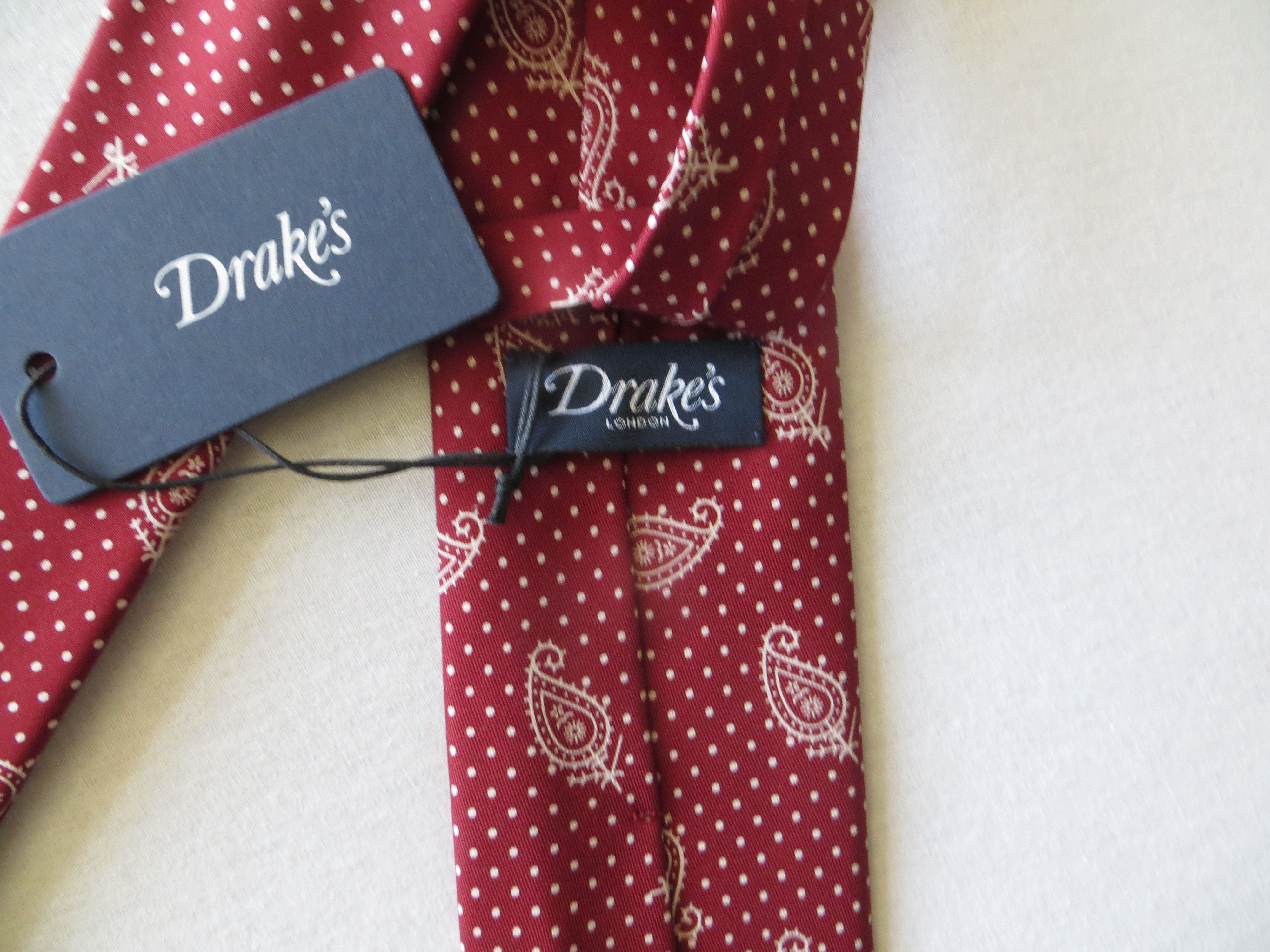 Drake's BOLD PAISLEY & SPOT PRINT TIE Size ONE SIZE - 2 Thumbnail