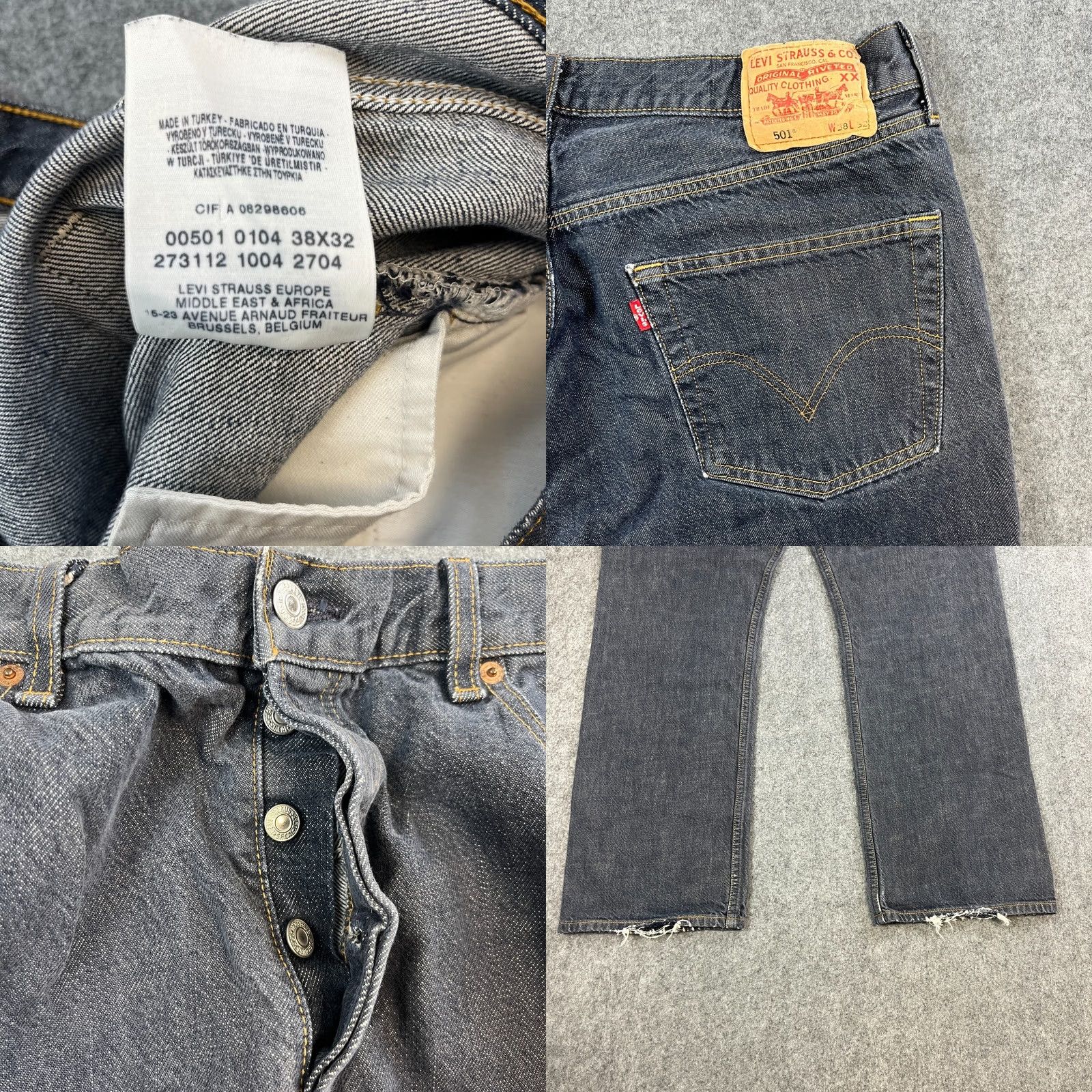 Levi's VINTAGE Levi's 501 Jeans Mens Relaxed Straight 36 32 Dark Blue Denim Middle Rise 5-Pocket Mens Levi's 501 Size US 36 / EU 52 - 8 Thumbnail