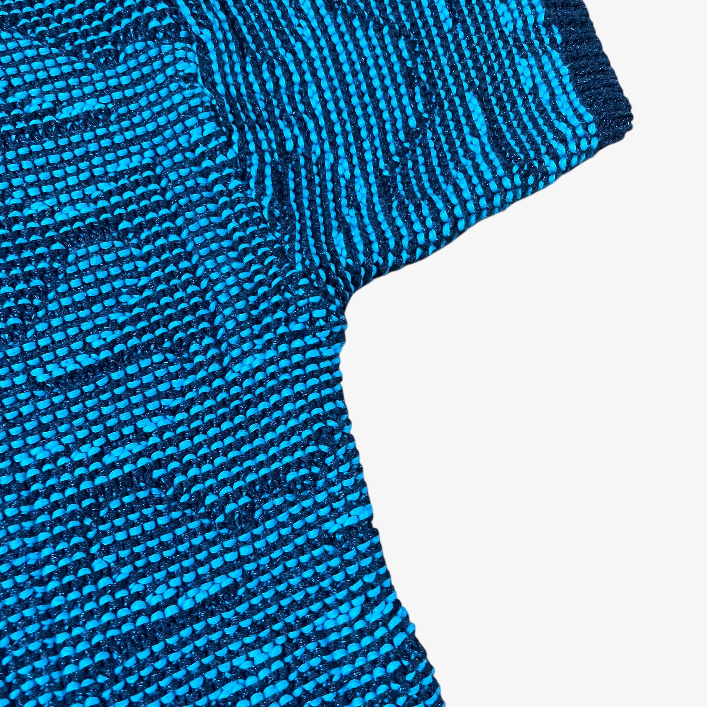 Armani Vintage Y2K Women's Armani Dragon Fly Blue Knitted Top Size S / US 4 / IT 40 - 5 Thumbnail