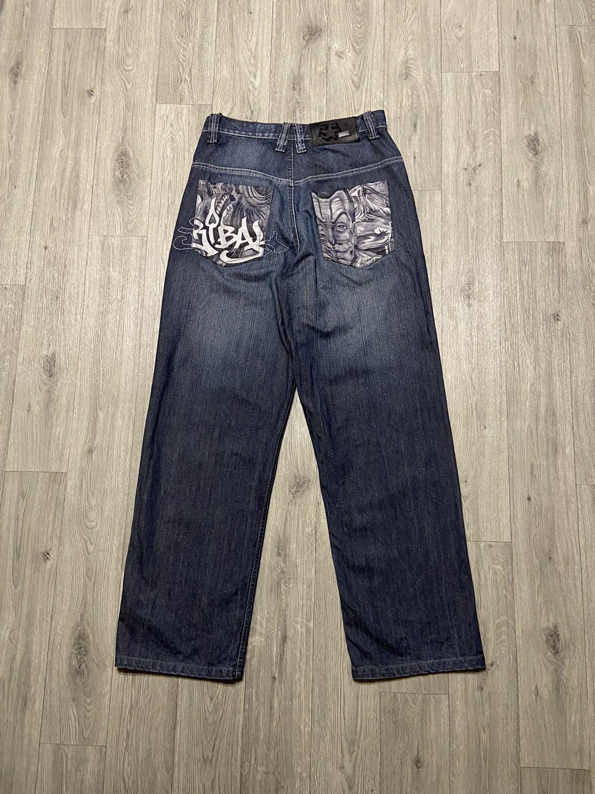 image of Crazy Vintage Tribal Dnm Baggy Jeans Jnco Style in Denim, Men's (Size 32)