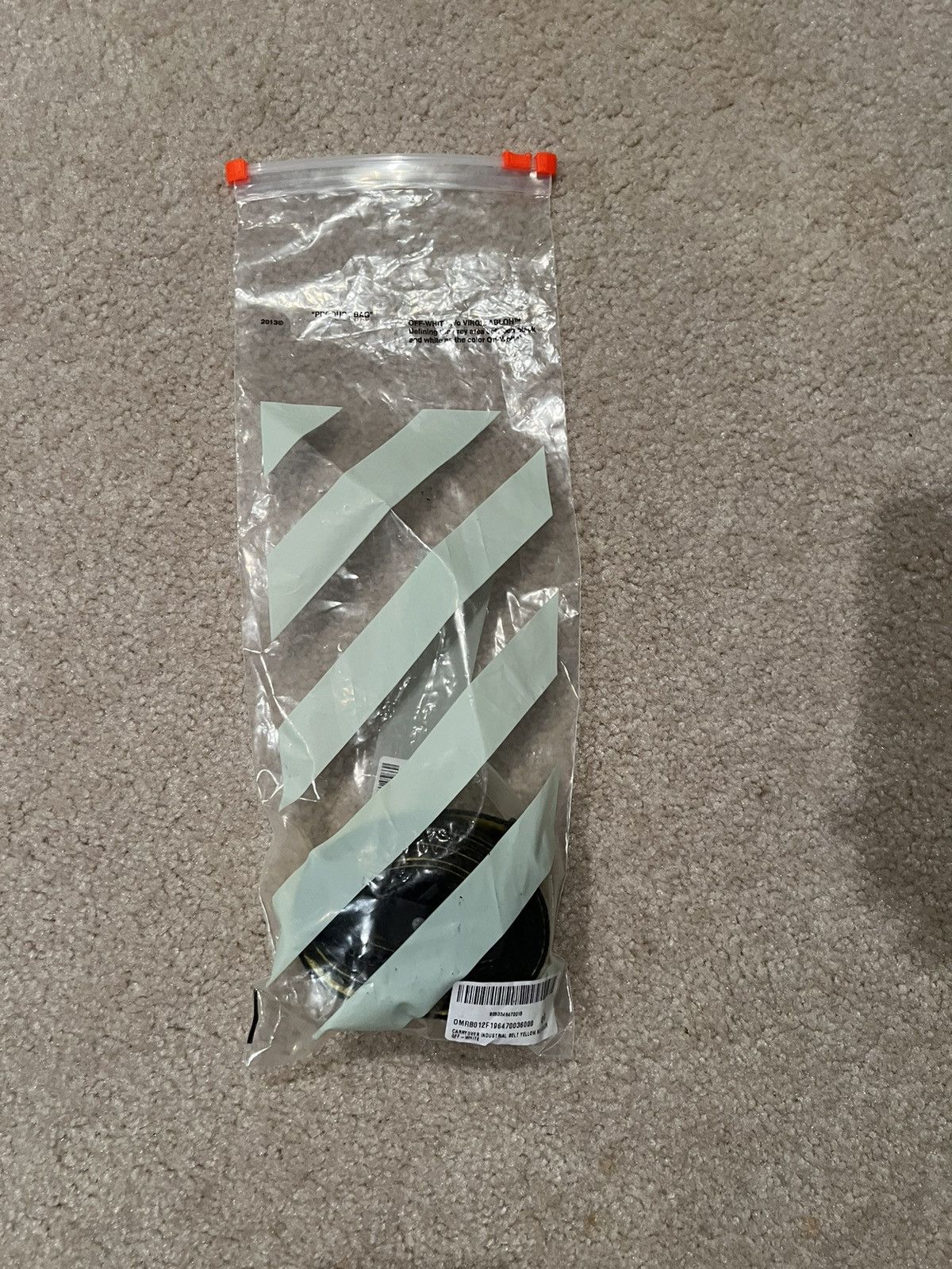image of Off White Og Off-White Industrial Belt in Yellow, Men's