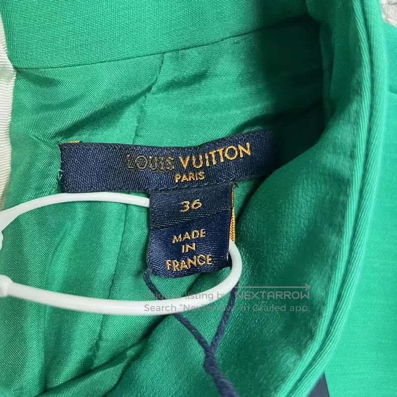 Louis Vuitton Louis Vuitton Ruffled Green High Neck Long Sleeve Dress Size XS / US 0-2 / IT 36-38 - 3 Thumbnail