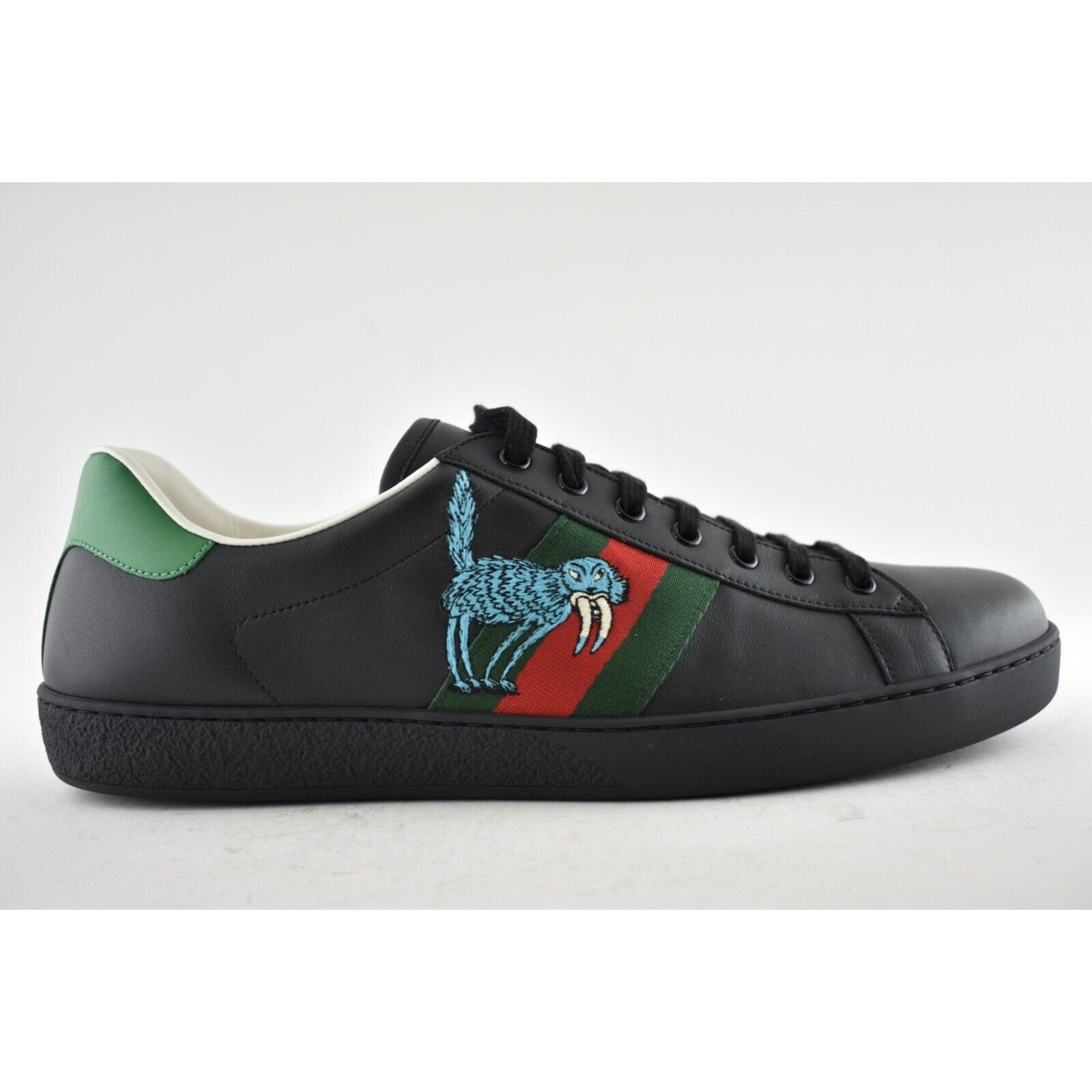 Gucci Gucci Mens Freya Hartas Ace Black Leather Flat Low Size US 13 / EU 46 - 3 Thumbnail