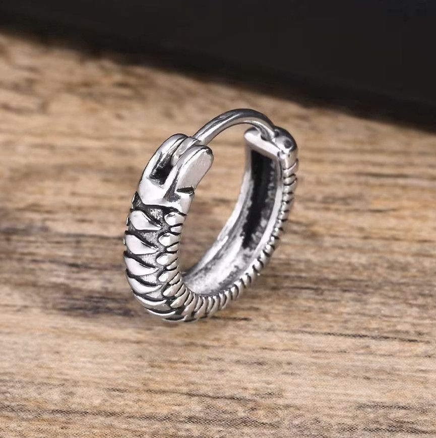 Jewelry × Vintage Vintage Snake Pattern Hoop Earrings Size ONE SIZE - 2 Thumbnail