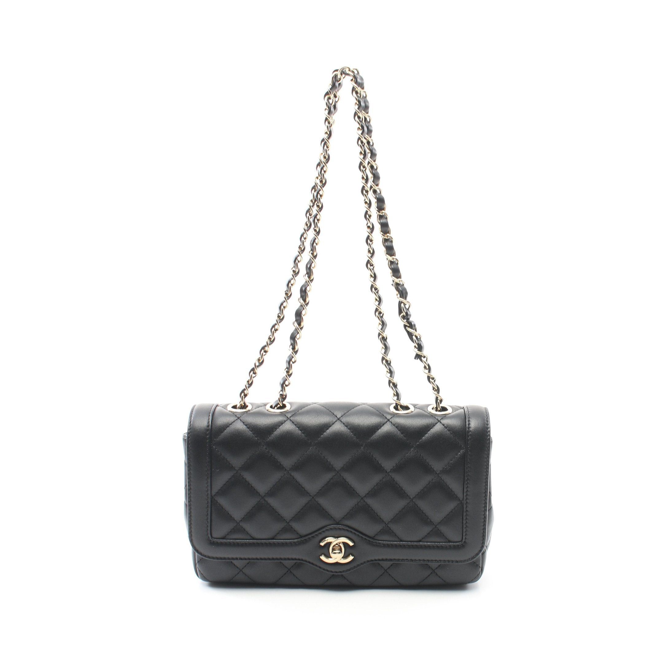 Chanel Chanel Matelasse Chain Shoulder Bag Lambskin Black Gold Hardware Size ONE SIZE - 1 Thumbnail