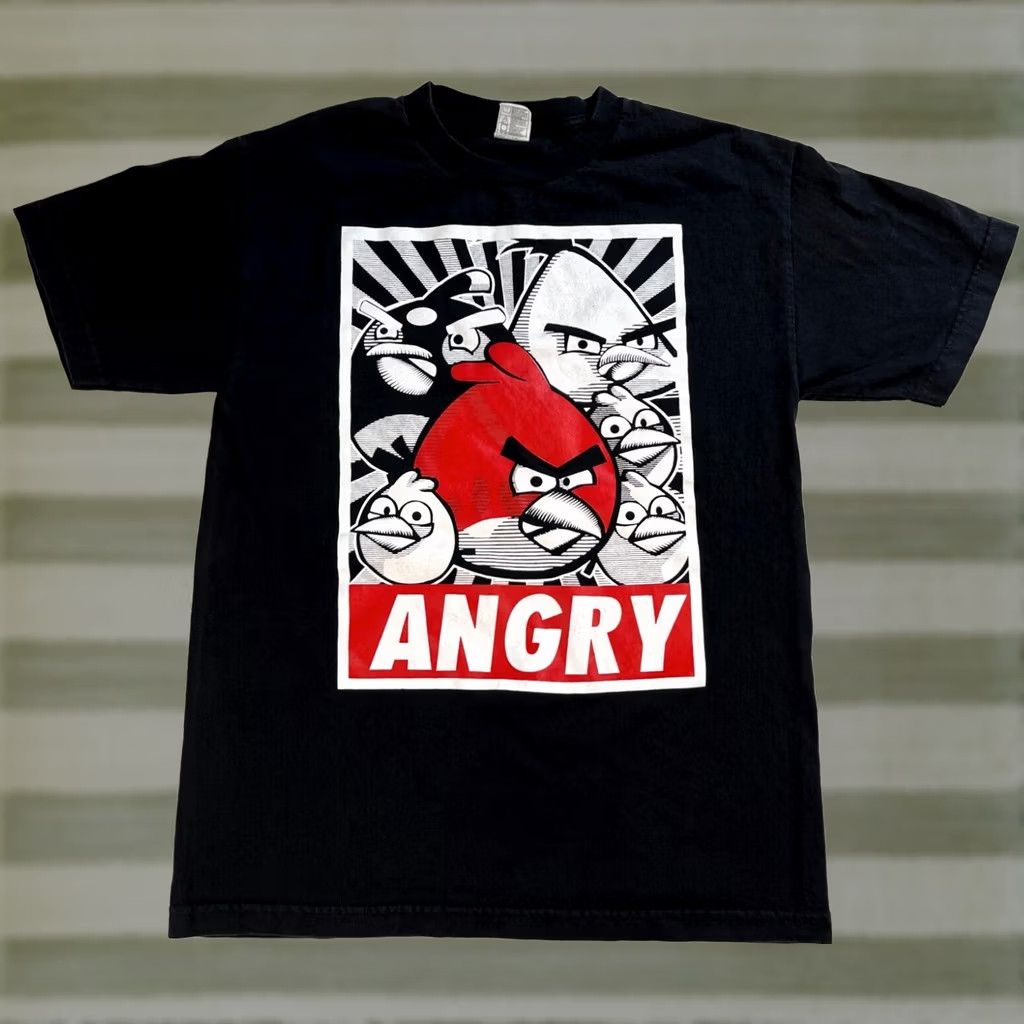 Vintage VINTAGE Angry Birds Graphic Shirt M Unisex Adults Black 100% Cotton Short Sleeve Crew Neck Graphic Print Video Games Mens Size US M / EU 48-50 / 2 - 1 Thumbnail