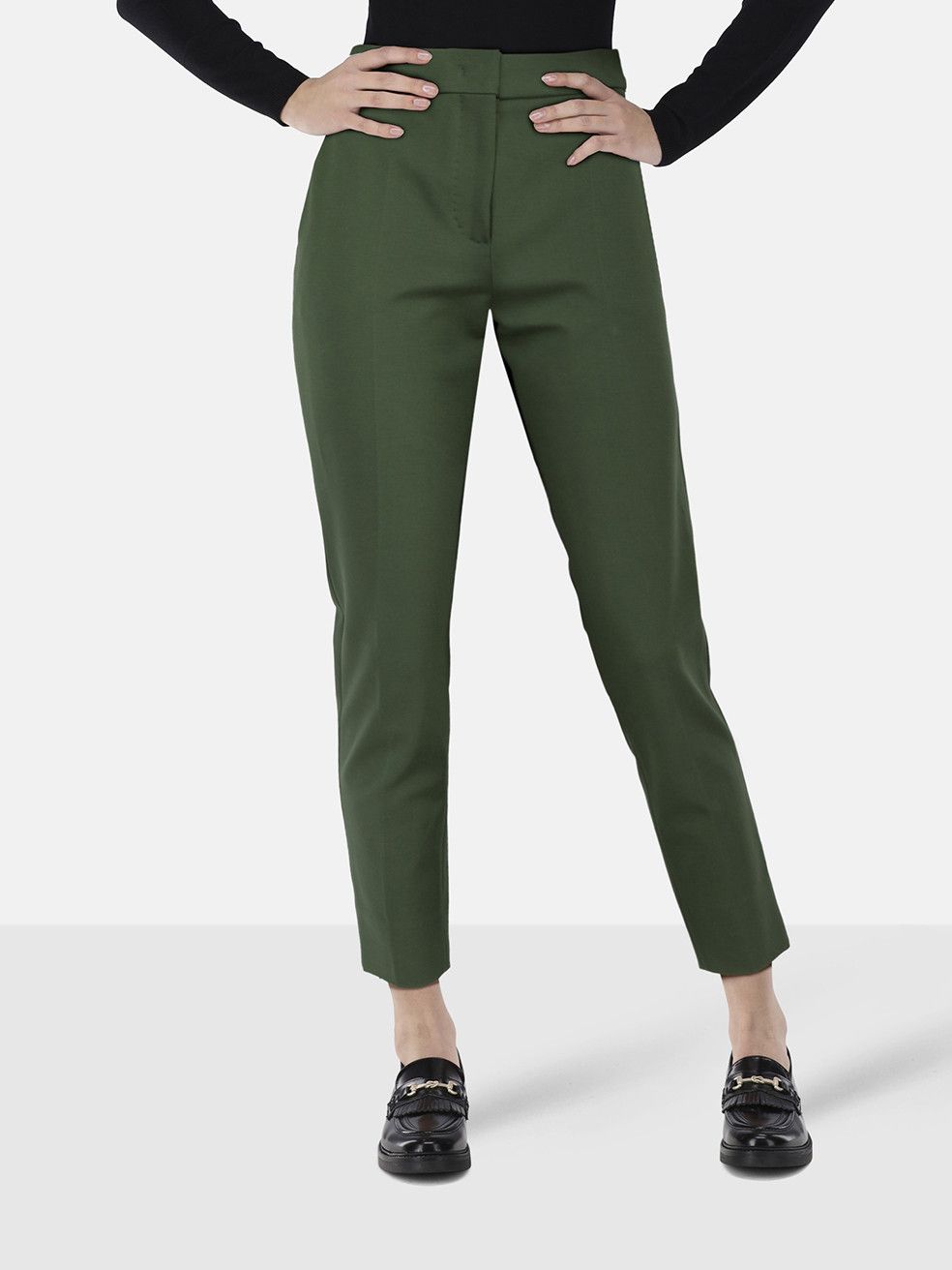 Max Mara Green Slim Fit Trousers Size 27" / US 4 / IT 40 - 1 Thumbnail