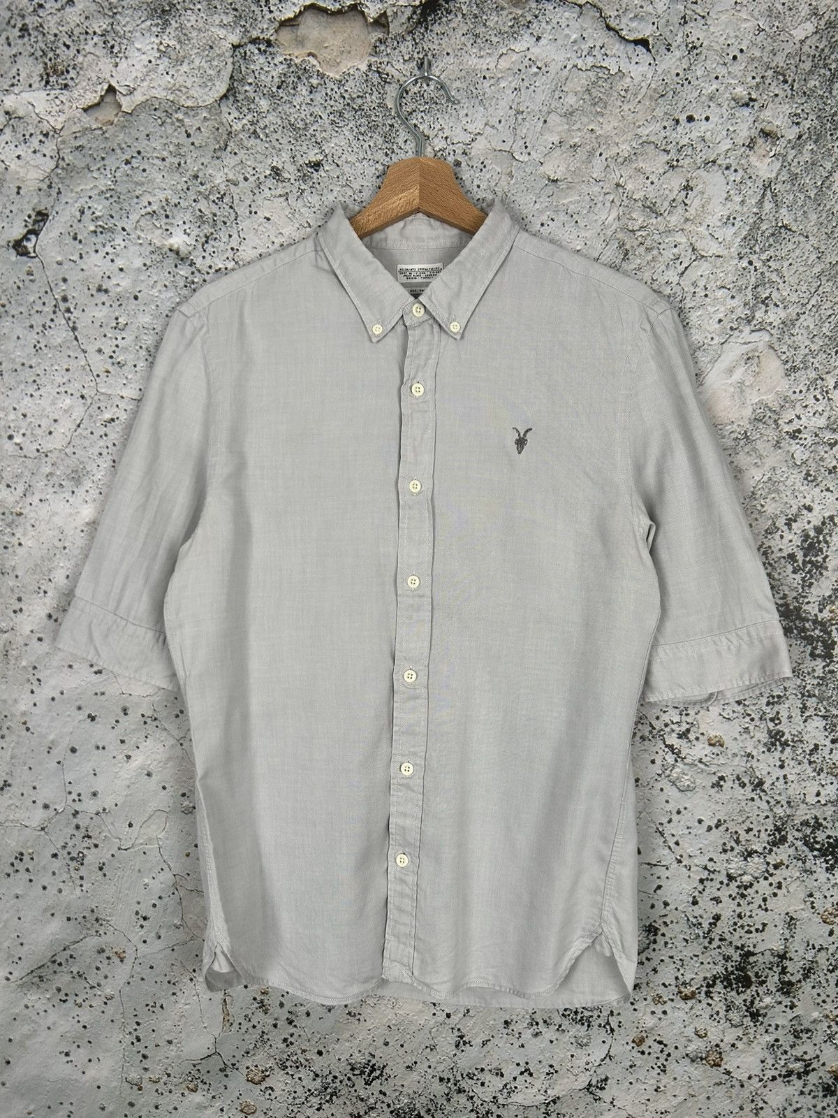 Allsaints Allsaints Designer Grey Short Sleeve Shirt Streetwear Punk Size US S / EU 44-46 / 1 - 1 Thumbnail