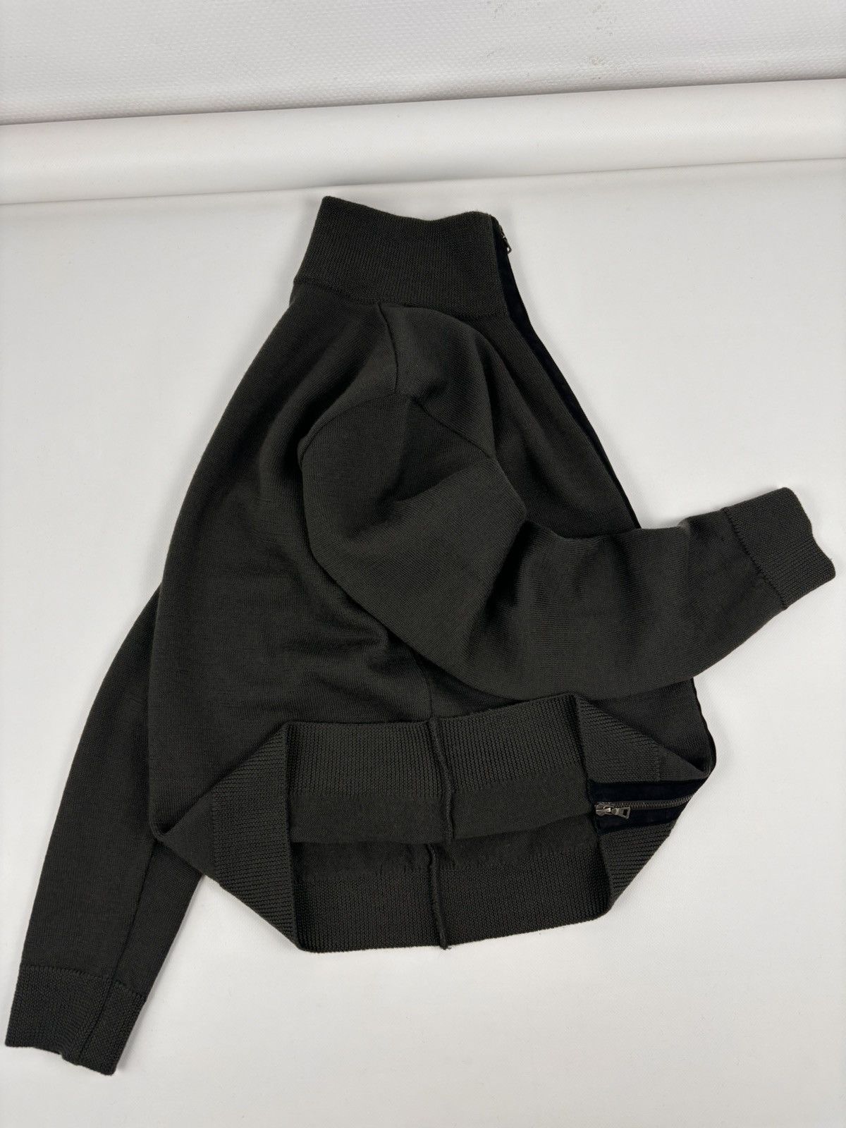 Miu Miu VTG Archive Knit Wool-Leather Zip Sweater High Collar Jumper Size US M / EU 48-50 / 2 - 5 Thumbnail