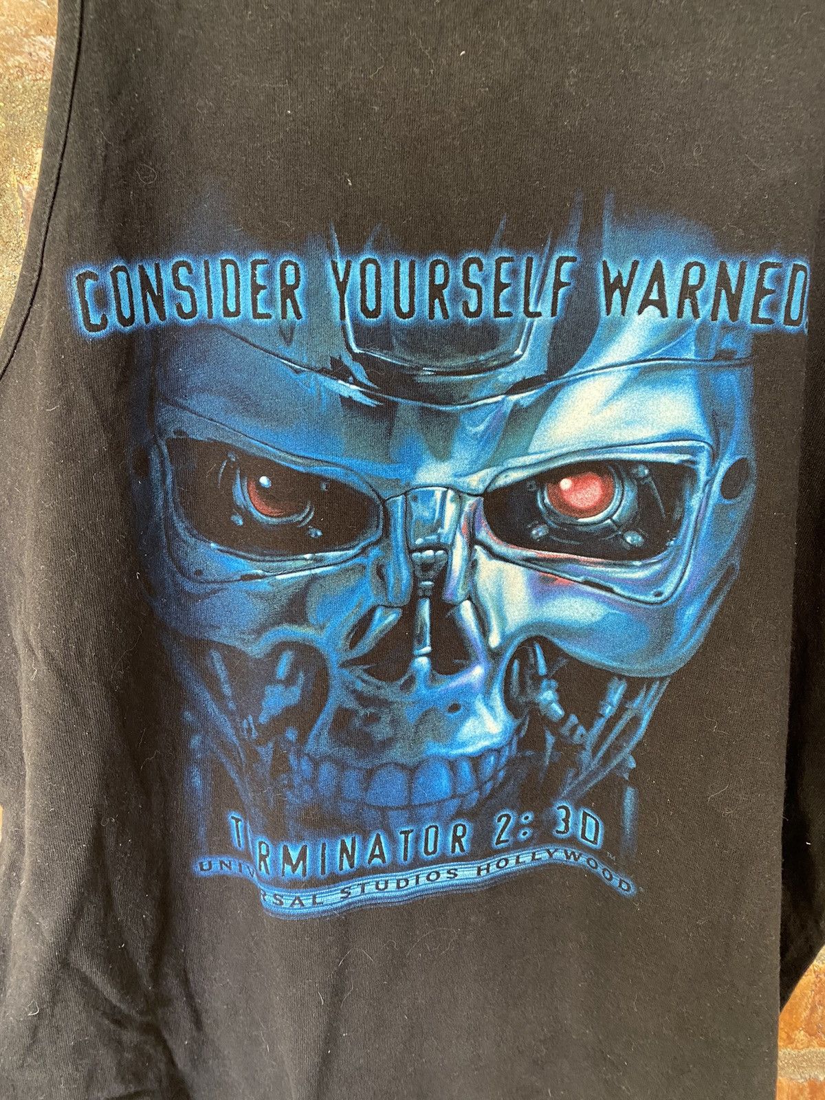 Vintage 1991 Terminator 2 skull tank Made in USA Size US XL / EU 56 / 4 - 3 Thumbnail