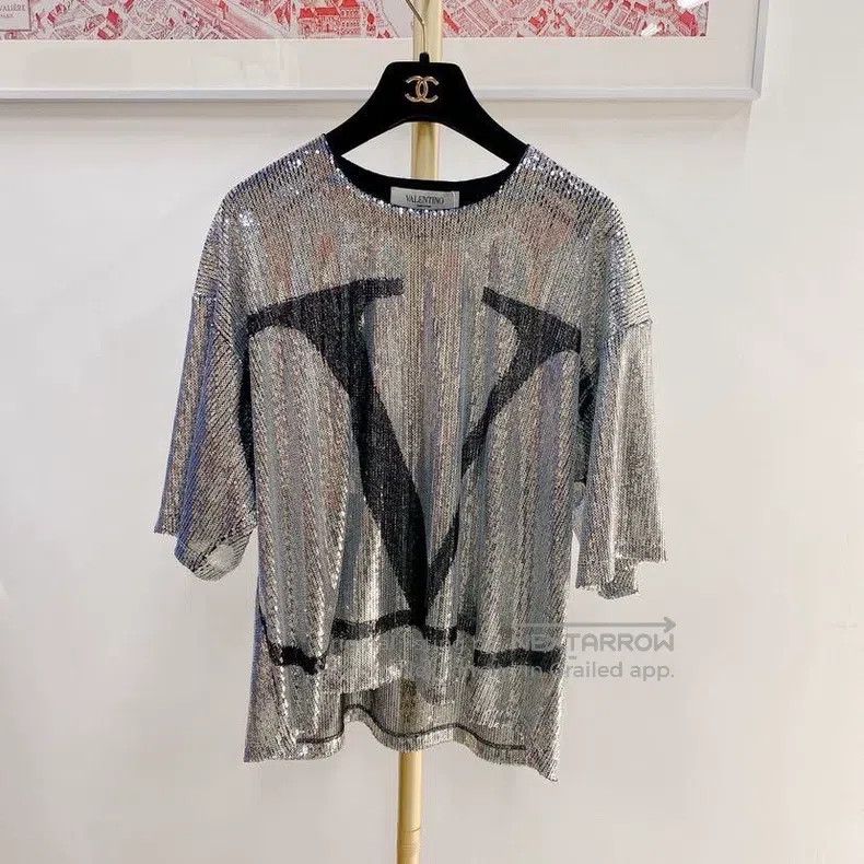 Valentino Silver sequins embellish the top
