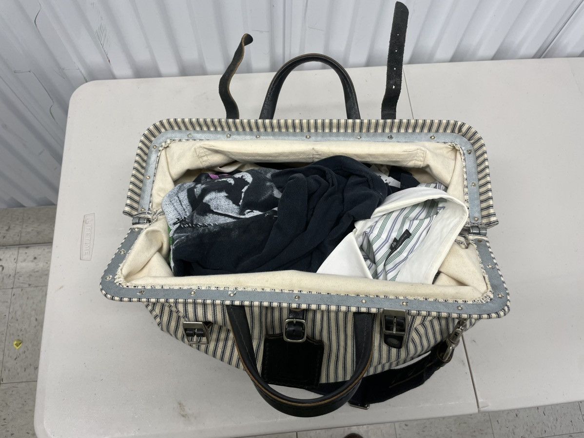 Billykirk Denim Stripe Leather Cotton Duffle Carryall Bag Doctor Tool Size ONE SIZE - 10 Thumbnail