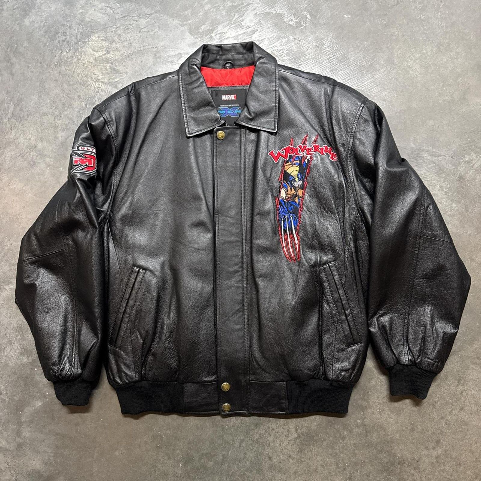 Marvel Comics × Vintage Vintage 2002 Marvel Wolverine Ultimate X-Men Leather Jacket Size US XL / EU 56 / 4 - 3 Thumbnail