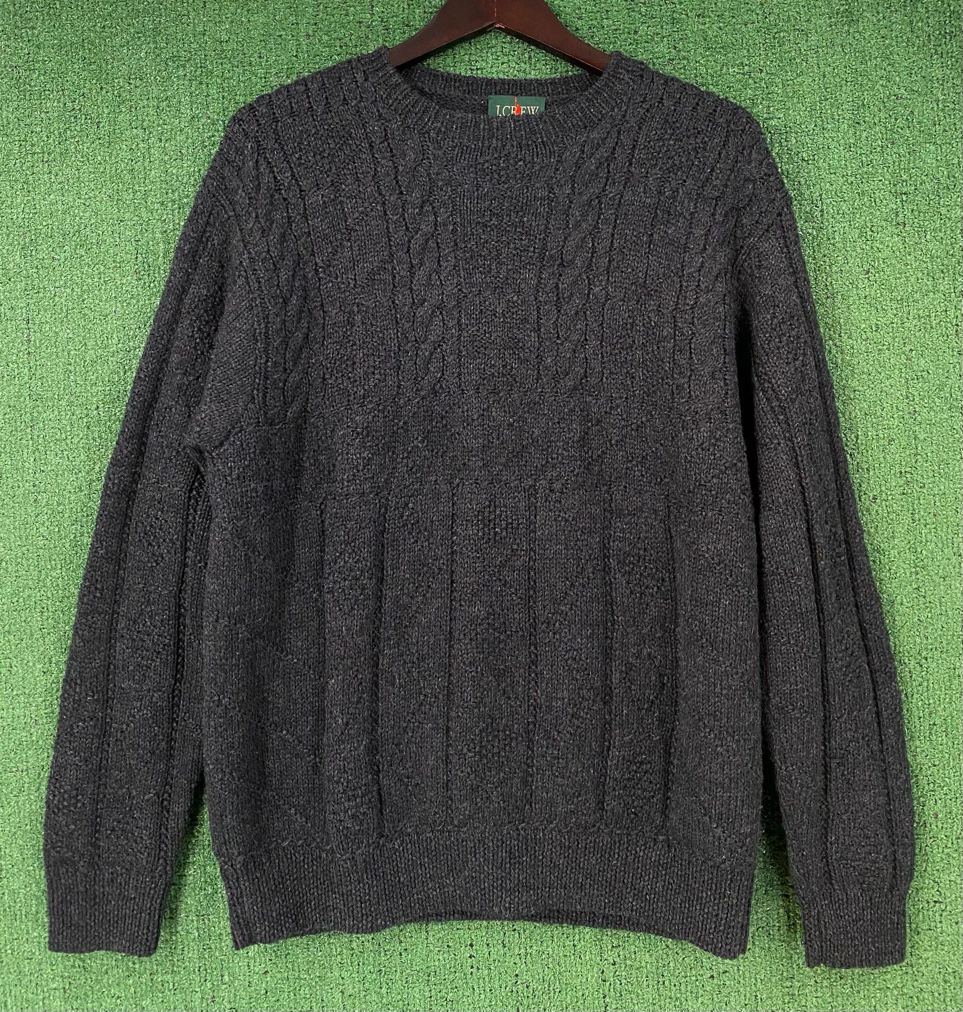 J.Crew 90’s J. Crew 100% Wool Fisherman Weave Grey Sweater Large Size US L / EU 52-54 / 3 - 1 Thumbnail