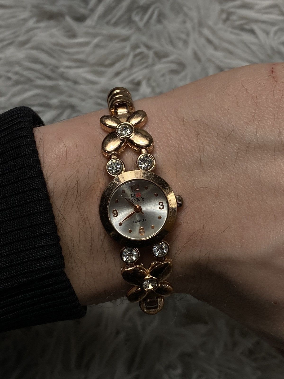 Japanese Brand × Jewelry × Vintage Soxy Gold-Tone Floral Bracelet Watch Size ONE SIZE - 5 Thumbnail