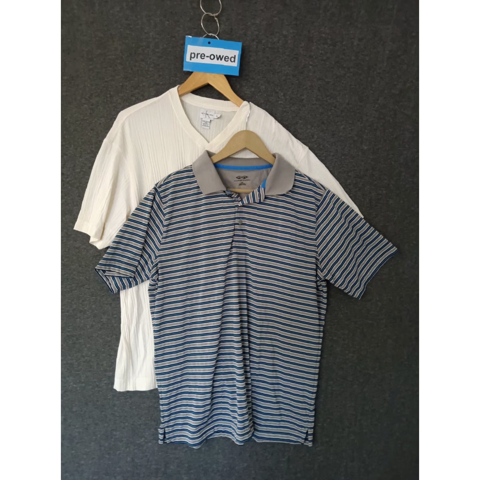 Calvin Klein Calvin Klein XL Solid Shirt + Snake Eyes L Striped Polo Shirt 2-Pack Assorted Shirt Mens XL Multicolor Logo Outdoor 90s Size US L / EU 52-54 / 3 - 2 Thumbnail