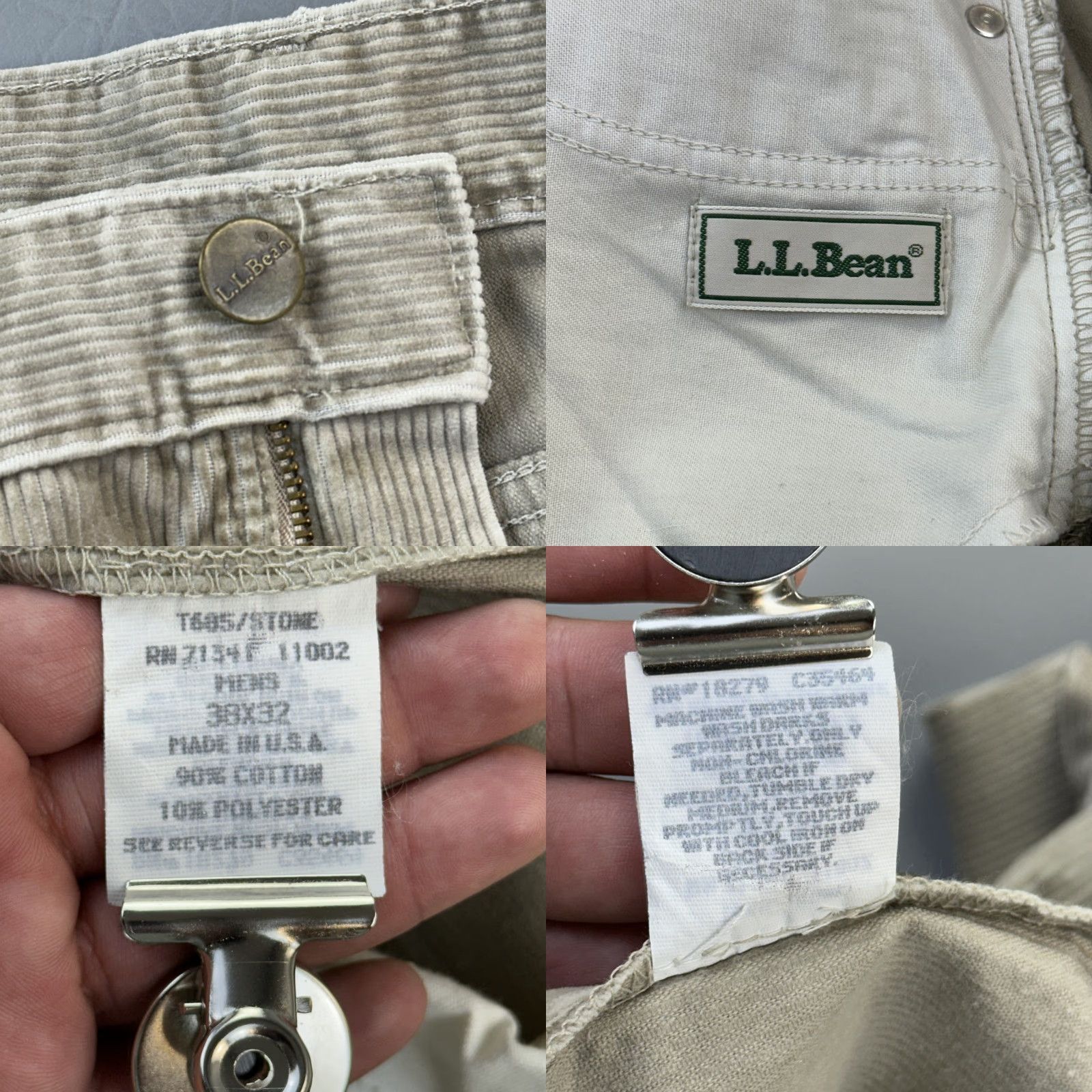 Vintage VINTAGE L.L. Bean Pants Mens 38x32 Corduroy Beige USA Made Straight Casual 90s Size US 38 / EU 54 - 8 Thumbnail
