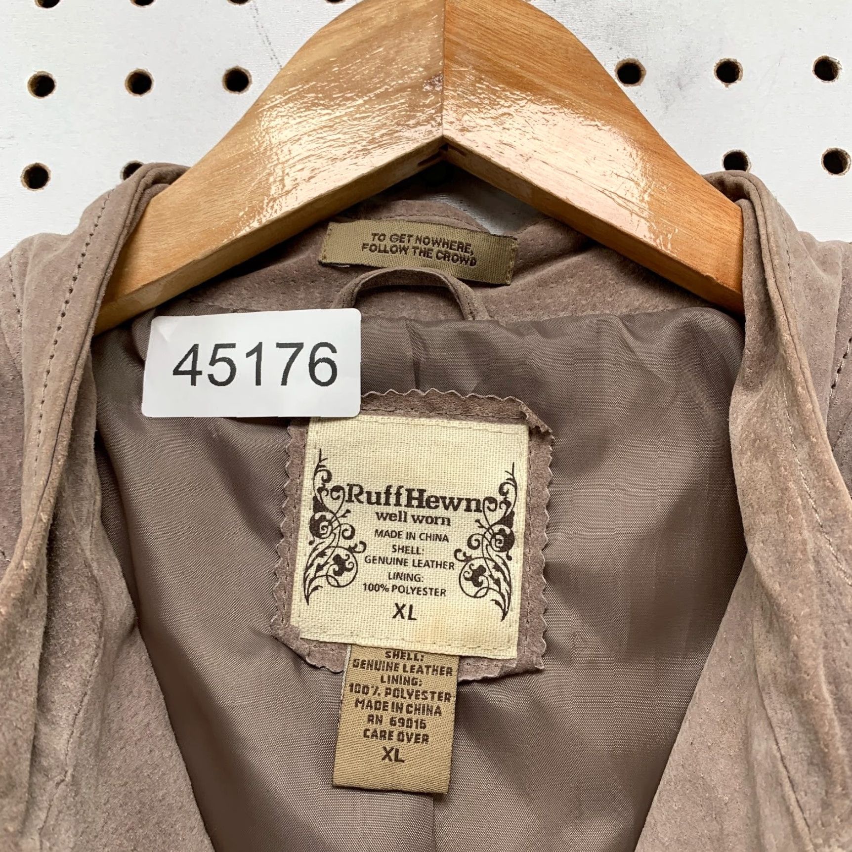Vintage VINTAGE Ruff Hewn Leather Jacket Womens XL Brown Suede Well Worn Y2K Timeless Size XL / US 12-14 / IT 48-50 - 4 Thumbnail