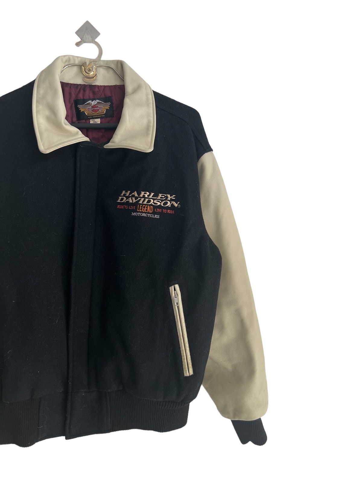 Harley Davidson 1980s Harley Davidson Pro Rider Leather Varsity Jacket Size US XL / EU 56 / 4 - 7 Thumbnail