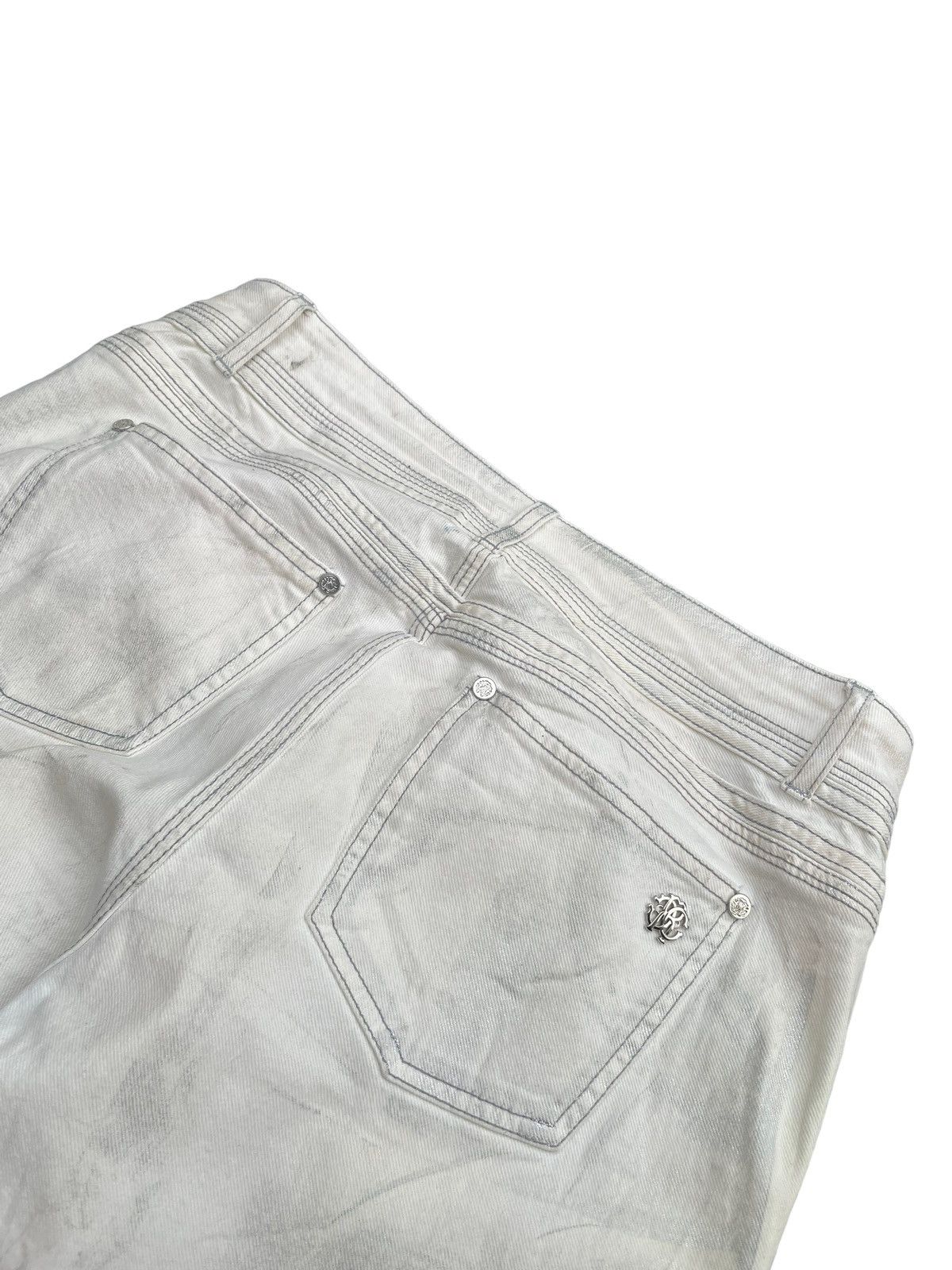 Roberto Cavalli Roberto Cavalli White/Grey Abstract Denim Size 32" / US 10 / IT 46 - 22 Thumbnail