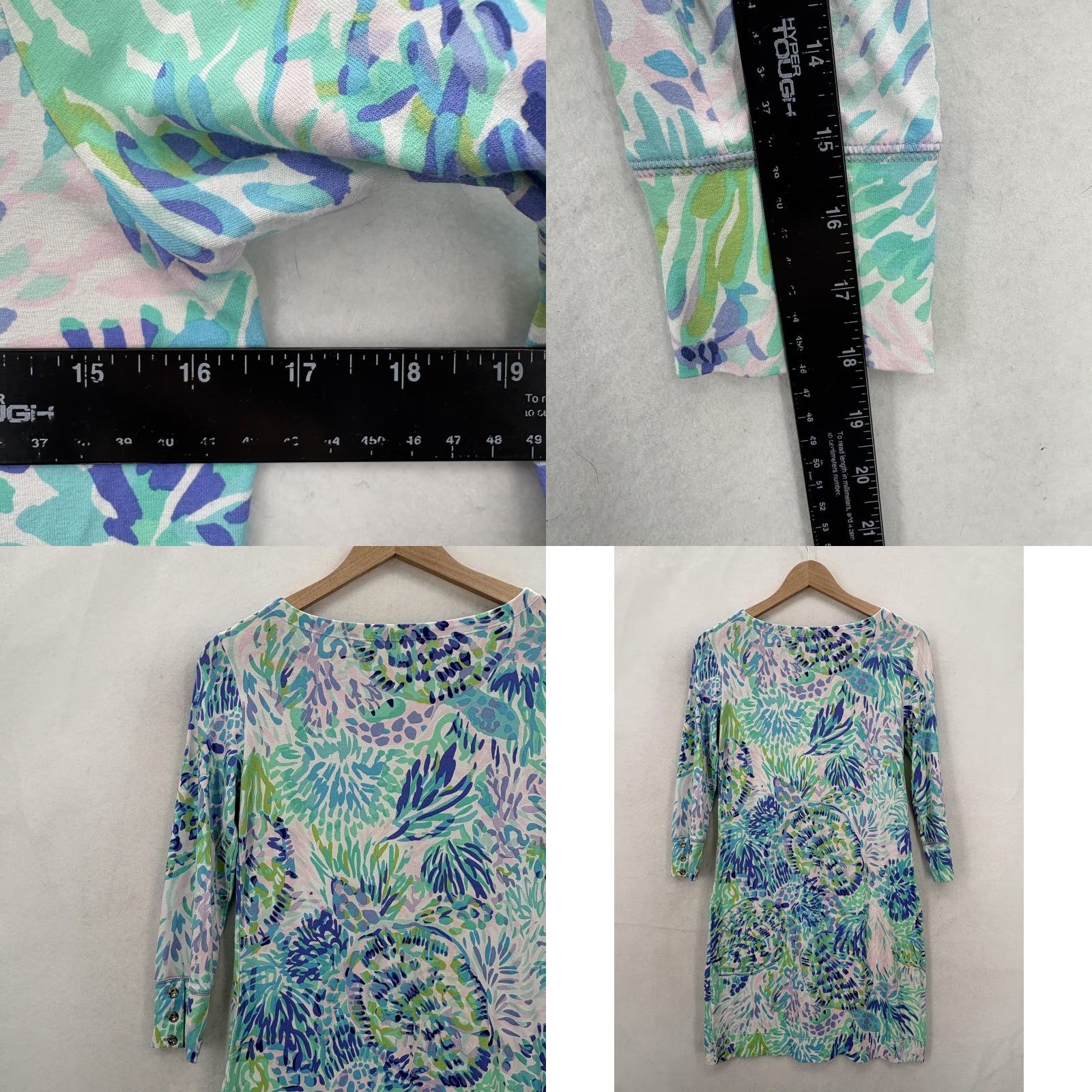 Lilly Pulitzer Lilly Pulitzer Dress Womens XS Blue Green Floral 3/4 Sleeve Shift Preppy Sophie Size XS / US 0-2 / IT 36-38 - 8 Thumbnail
