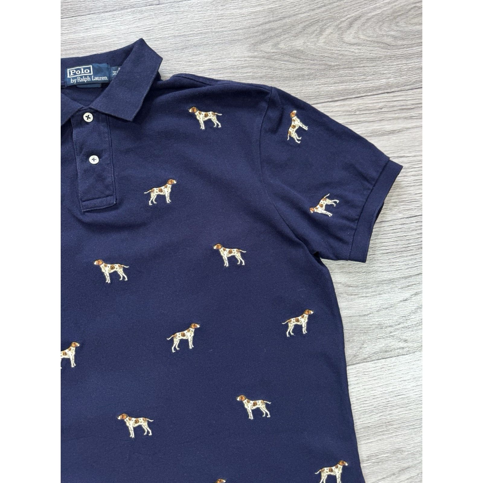 Polo Ralph Lauren VINTAGE Polo Ralph Lauren Custom Fit Embroidered Dog Navy Blue Polo Men's M Size US M / EU 48-50 / 2 - 6 Thumbnail