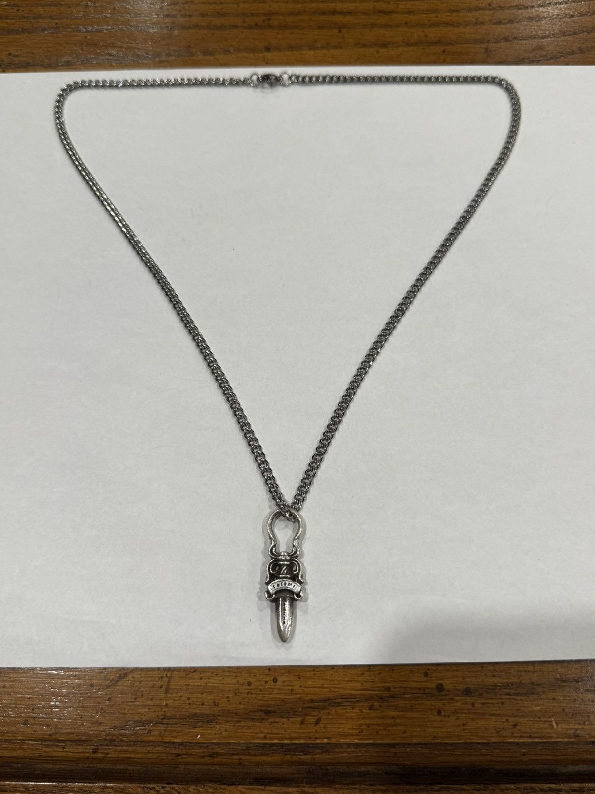 Chrome Hearts Chrome Hearts Dagger Pendant Silver Cuban Chain Necklace 925 Size ONE SIZE - 6 Thumbnail