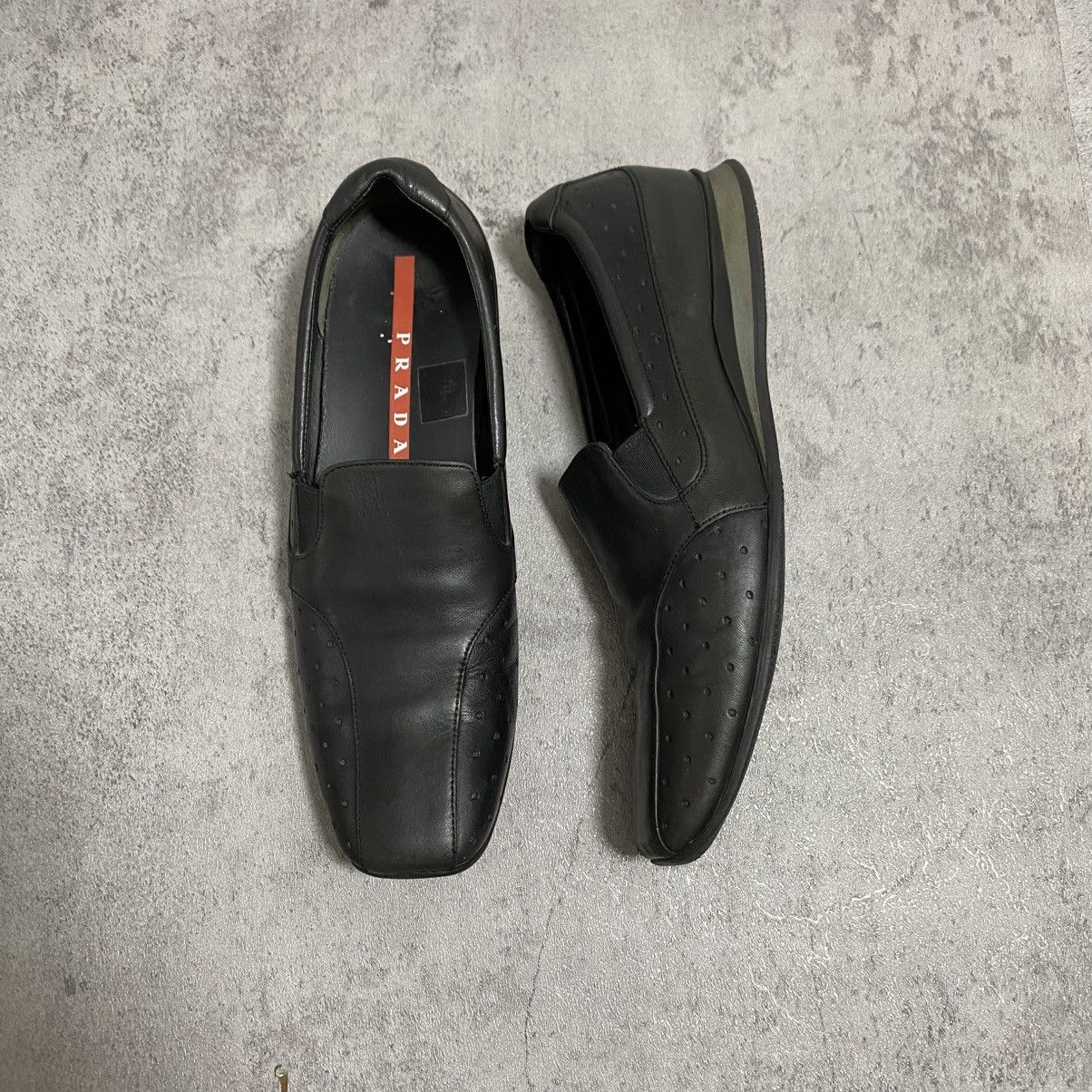 Prada PRADA RED TAB LEATHER SLIP-ON SHOES Size US 7 / EU 40 - 1 Thumbnail