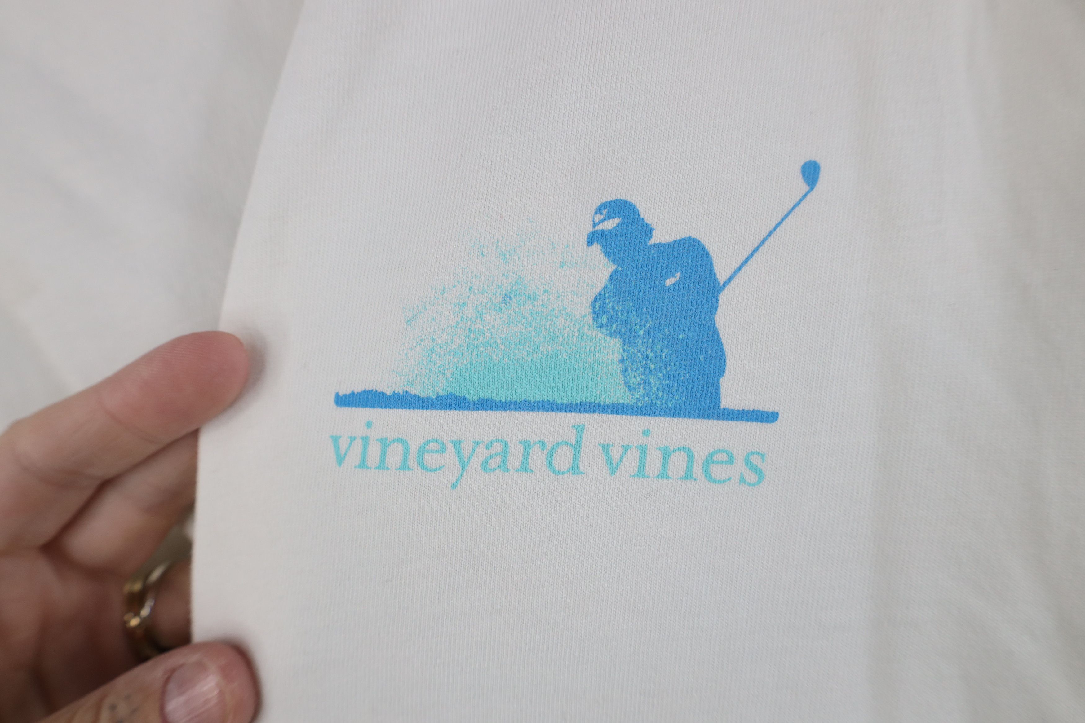 Vineyard Vines Vineyard Vines Spell Out Golf Golfing T-Shirt White Size US L / EU 52-54 / 3 - 4 Thumbnail