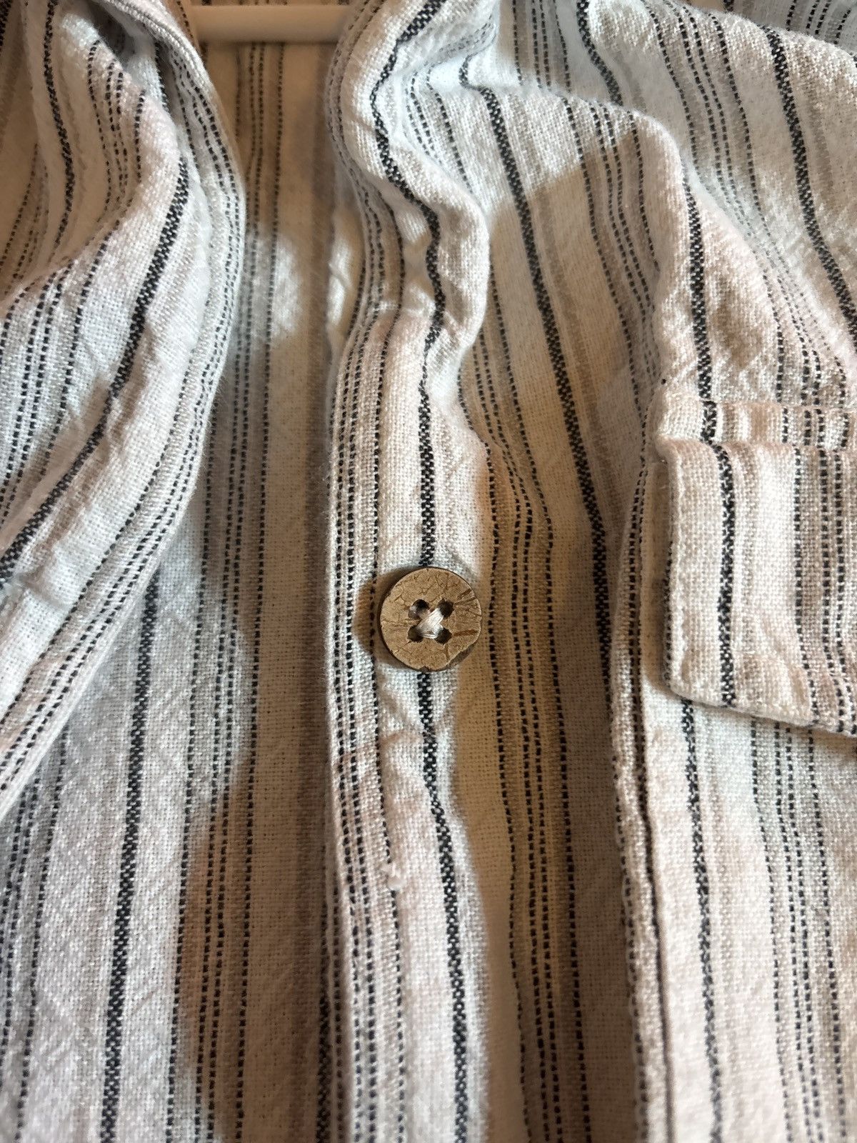 Other Striped Cropped Camp Collar Linen Shirt Size US M / EU 48-50 / 2 - 2 Thumbnail