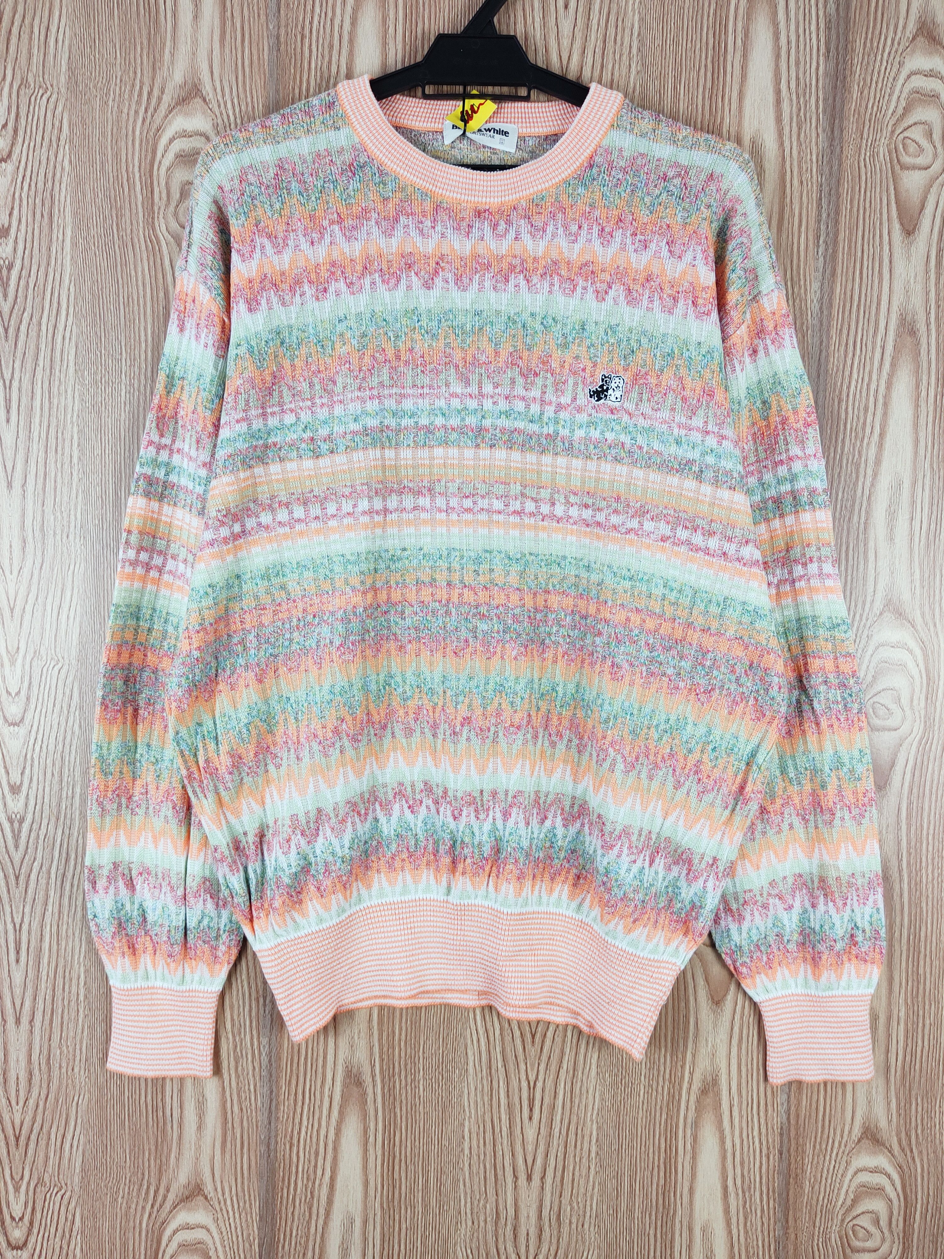 Japanese Brand Black & White made in japan Knitwear Sweatshirts #W162 Size US L / EU 52-54 / 3 - 1 Thumbnail