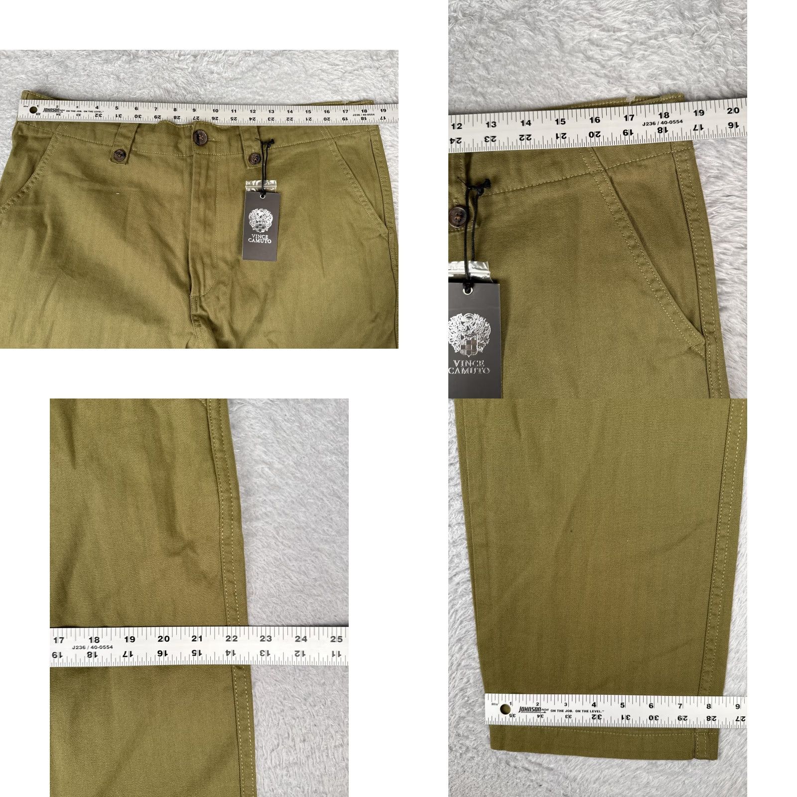 Vince Camuto Vince Camuto Pants Mens 36x30 Green Chino Flat Front Straight Leg Regular Waist 36 City Preppy Mens Size US 36 / EU 52 - 9 Thumbnail