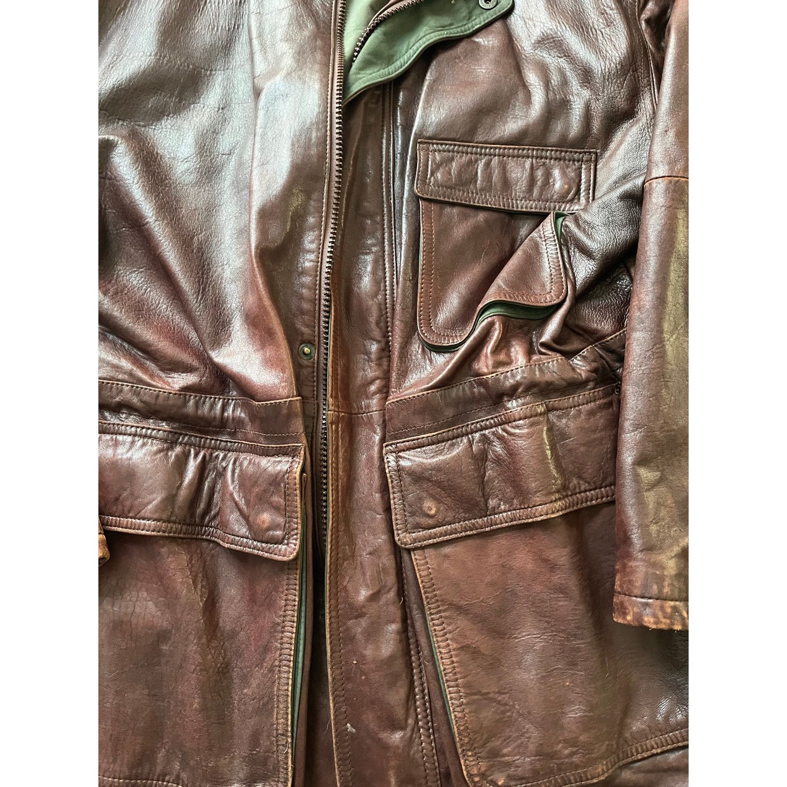 & Other Stories VTG Couture By J Park Leather Coat Mens 44 Brown Lined Full Size US S / EU 44-46 / 1 - 5 Thumbnail