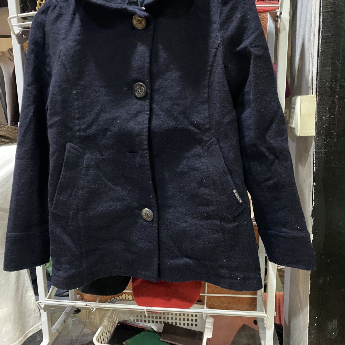 Blue Blue Japan 🔥BLUE BLUE NAVY BLUE WOOL PEA COAT Size US S / EU 44-46 / 1 - 5 Thumbnail