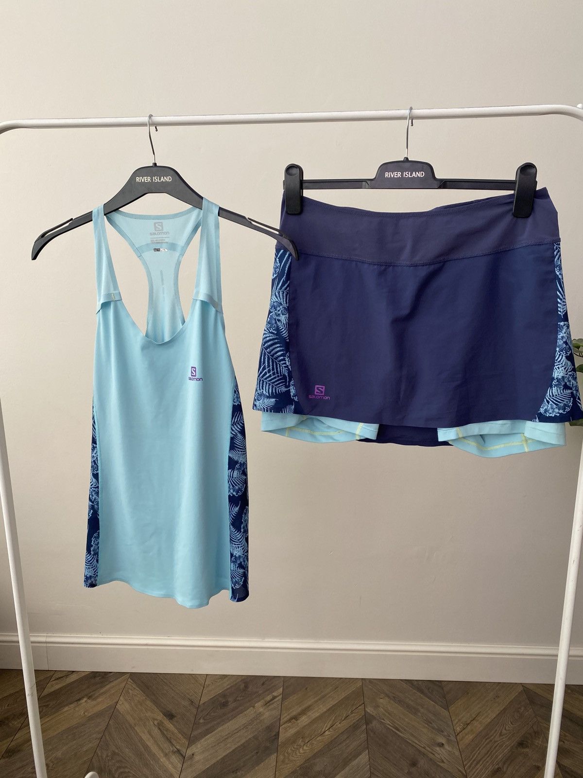 Salomon Salomon Women’s Tennis Set Tank Top & Skort Blue Activewear Size L / US 10 / IT 46 - 1 Thumbnail