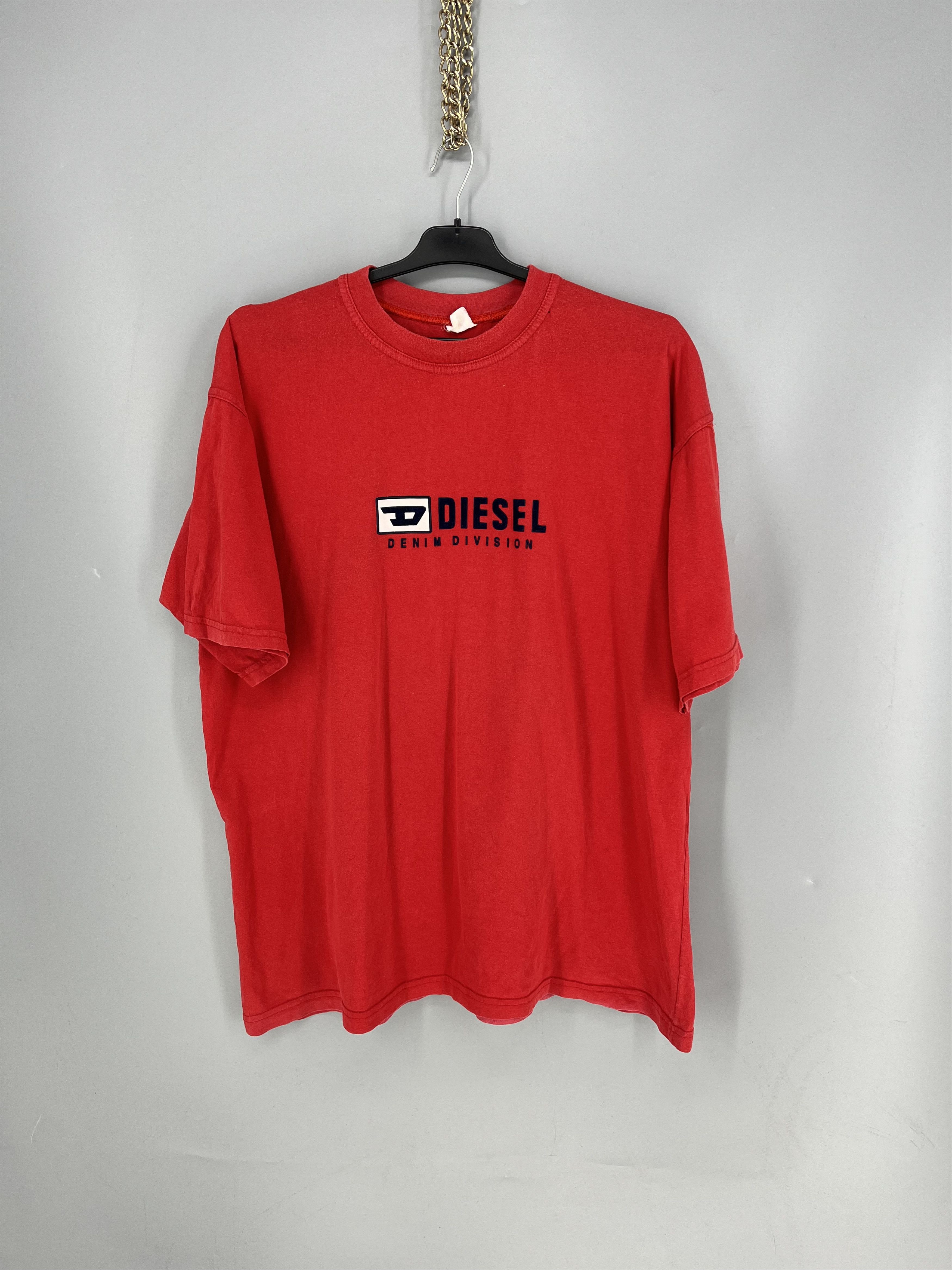 Diesel Vintage 90’s Japan Big Logo Faded Y2K Red T-Shirt Size US M / EU 48-50 / 2 - 1 Thumbnail
