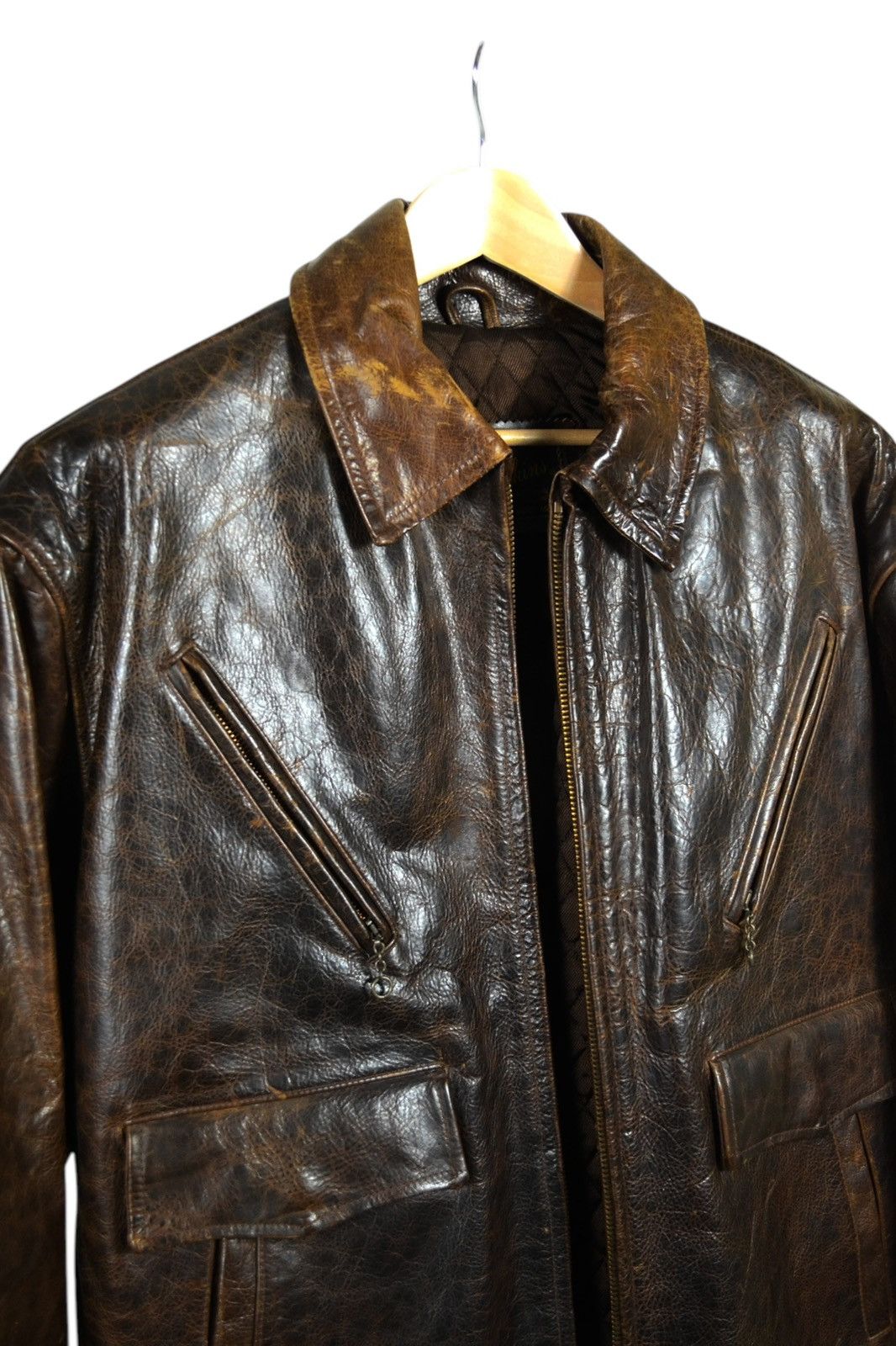 Avirex 90s Vintage Redskins B32 Leather Military Bomber Jacket Size US XL / EU 56 / 4 - 10 Thumbnail
