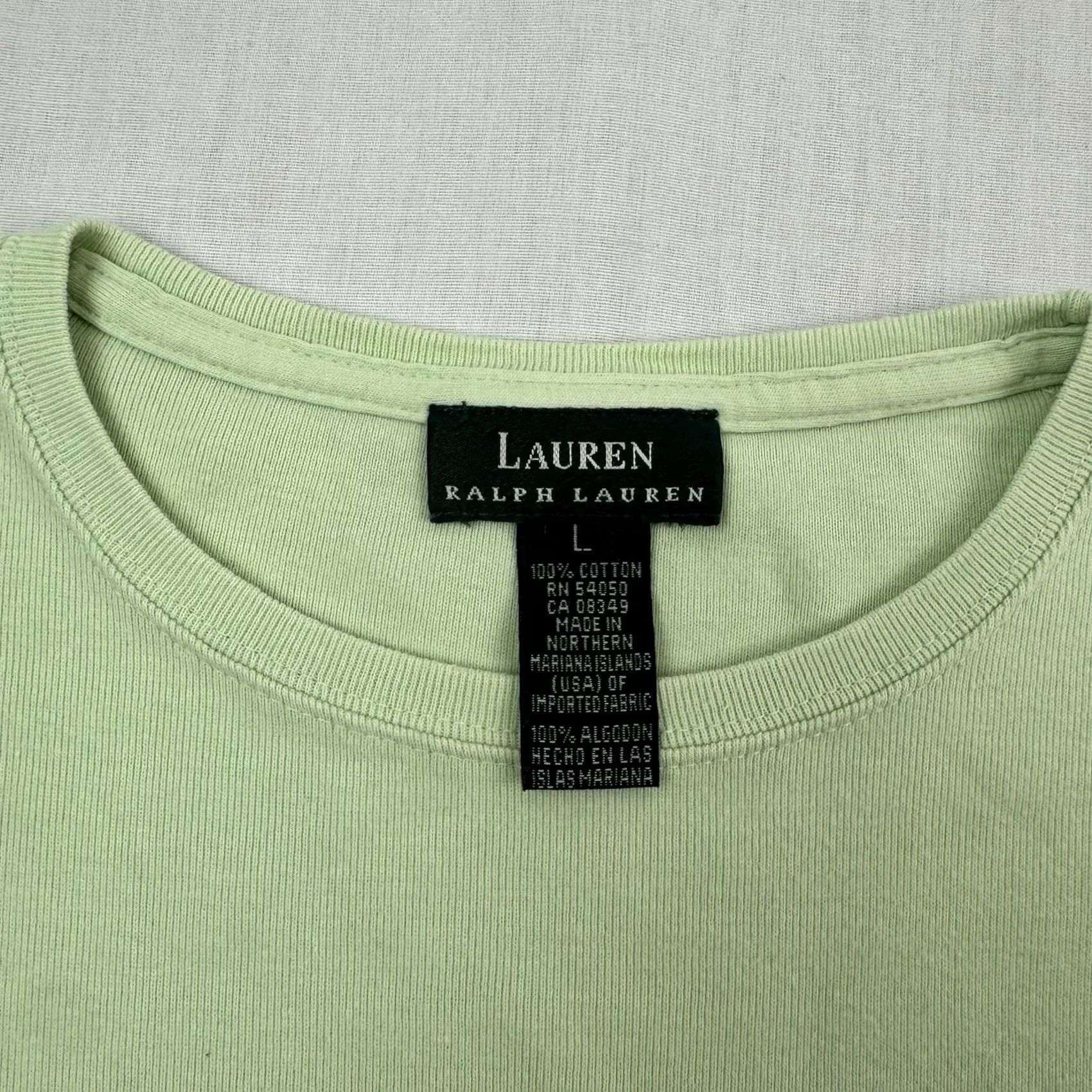 Ralph Lauren VINTAGE Lauren Ralph Lauren T Shirt Womens Large Green Designer Y2K Size L / US 10 / IT 46 - 2 Thumbnail