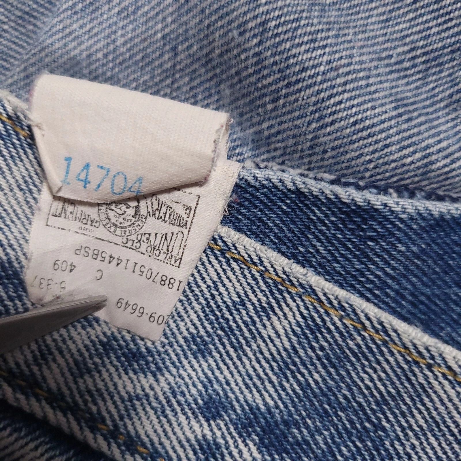 Lee Vtg 80s Lee Jeans Mens 36x30 Acid Wash Union Made In USA Size US 35 - 9 Thumbnail