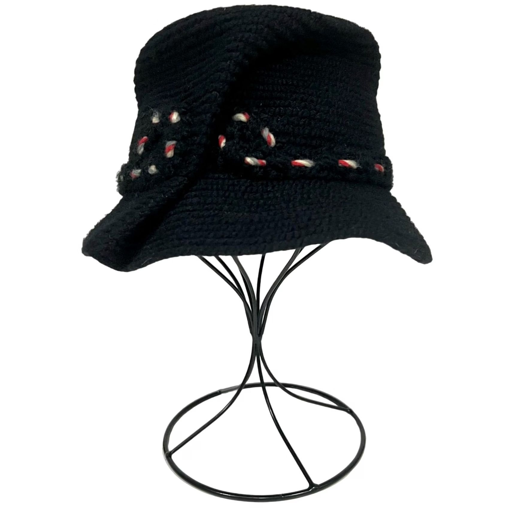 Roper VINTAGE Everitt Needlepoint Hat Fascinator Cloche Black Rope Band Womens One Size Adult? Size ONE SIZE - 4 Thumbnail