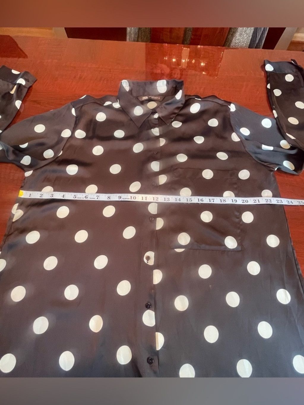 Zara Zara Satin Polka Dot Oversized Button Down Blouse XL Silky Size XL / US 12-14 / IT 48-50 - 5 Thumbnail
