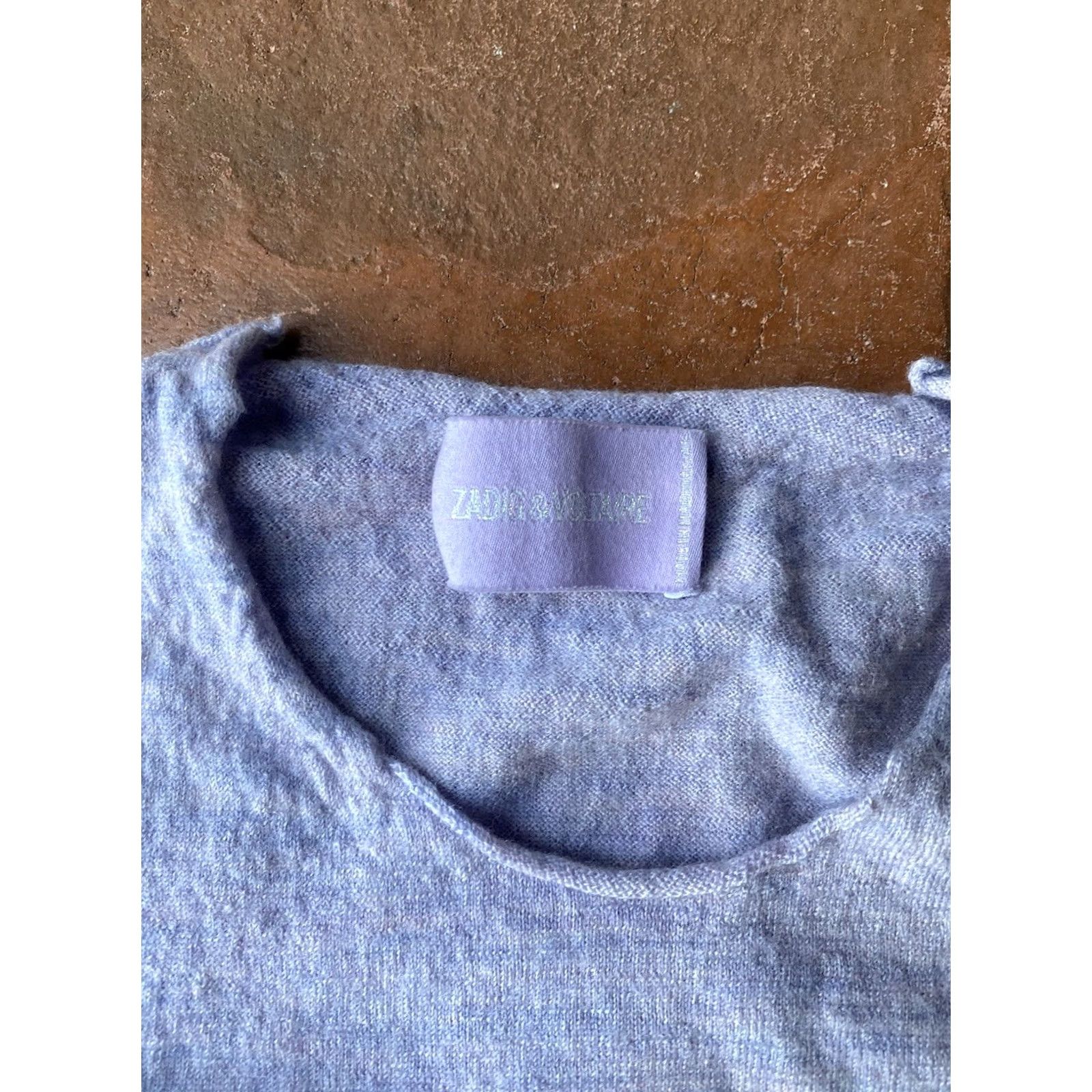 Zadig & Voltaire Zadig & Voltaire Womens Sweater Gwendal BIS KISS Purple Merino Wool XS Knit Long Sleeve Pullover Graphic Print Classic Fit Size XS / US 0-2 / IT 36-38 - 2 Thumbnail