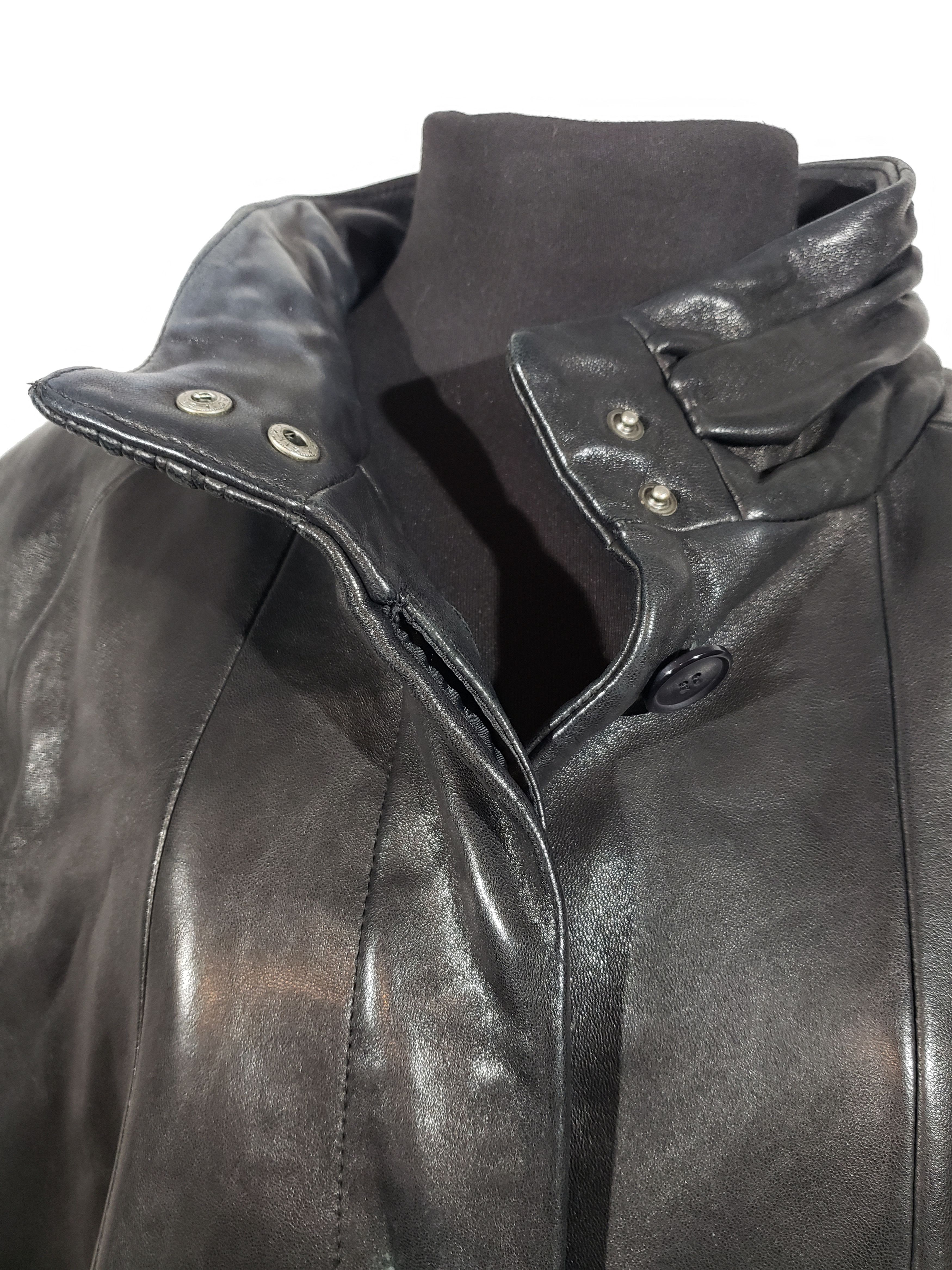 Other Elegant black women's jacket made of genuine leather. Size 3XL / US 20-22 - 5 Thumbnail
